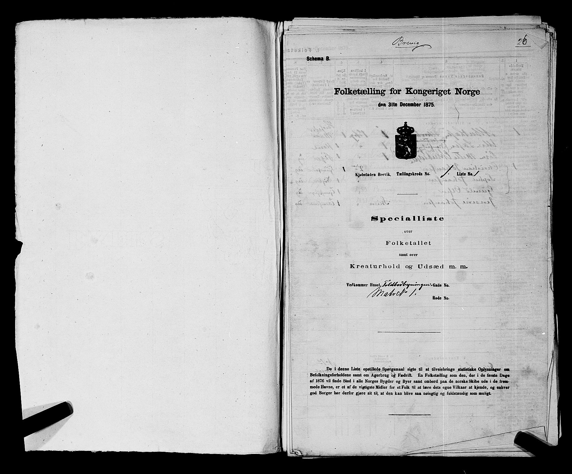 SAKO, 1875 census for 0804P Brevik, 1875, p. 23