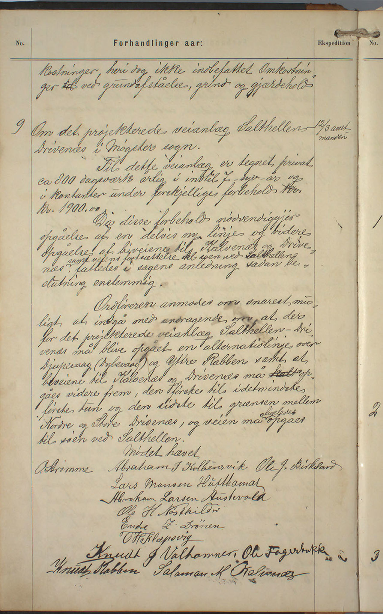 Austevoll kommune. Formannskapet, IKAH/1244-021/A/Aa/L0002a: Møtebok for heradstyret, 1901-1910, p. 19