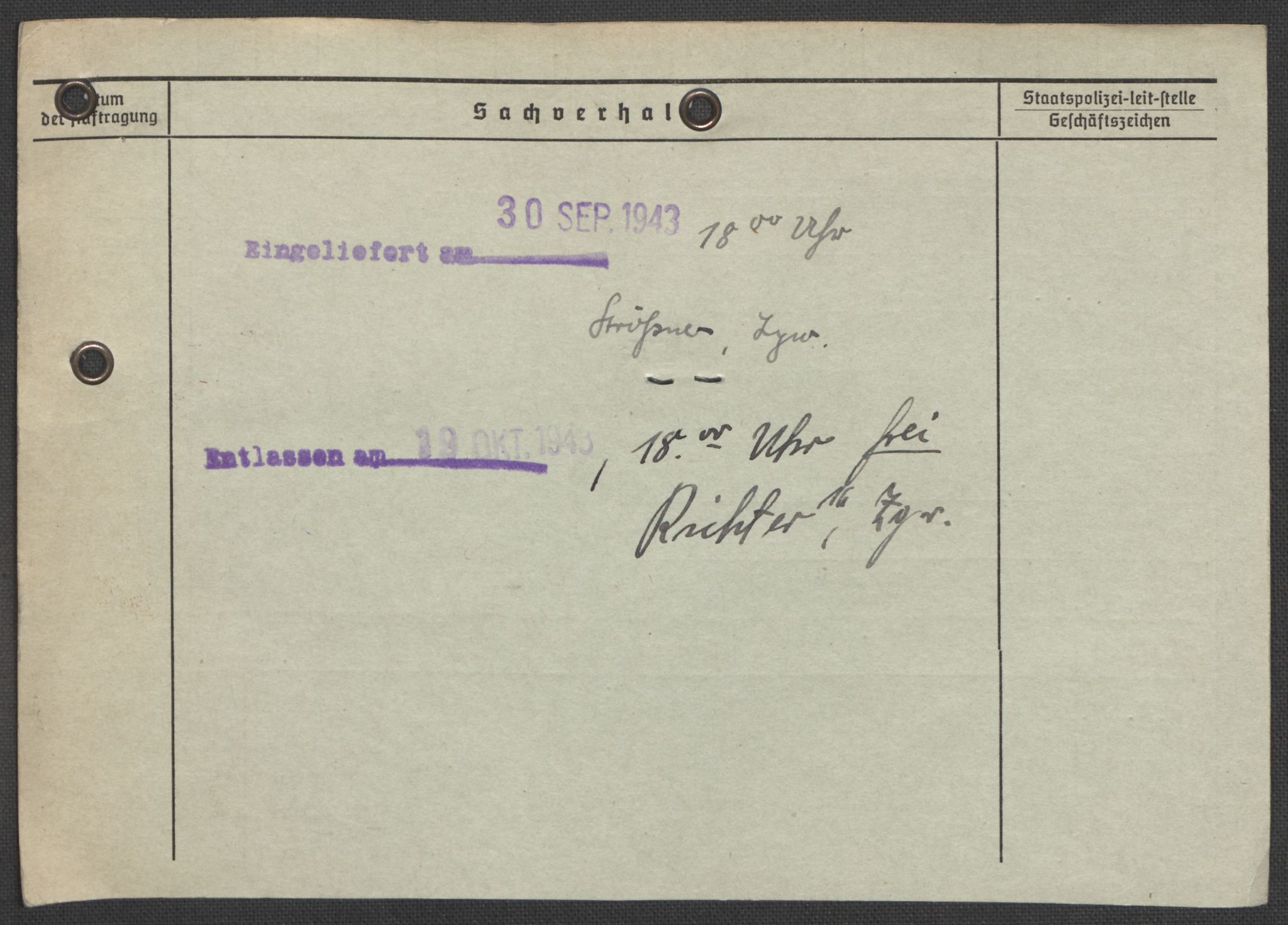 Befehlshaber der Sicherheitspolizei und des SD, AV/RA-RAFA-5969/E/Ea/Eaa/L0003: Register over norske fanger i Møllergata 19: Eng-Hag, 1940-1945, p. 229