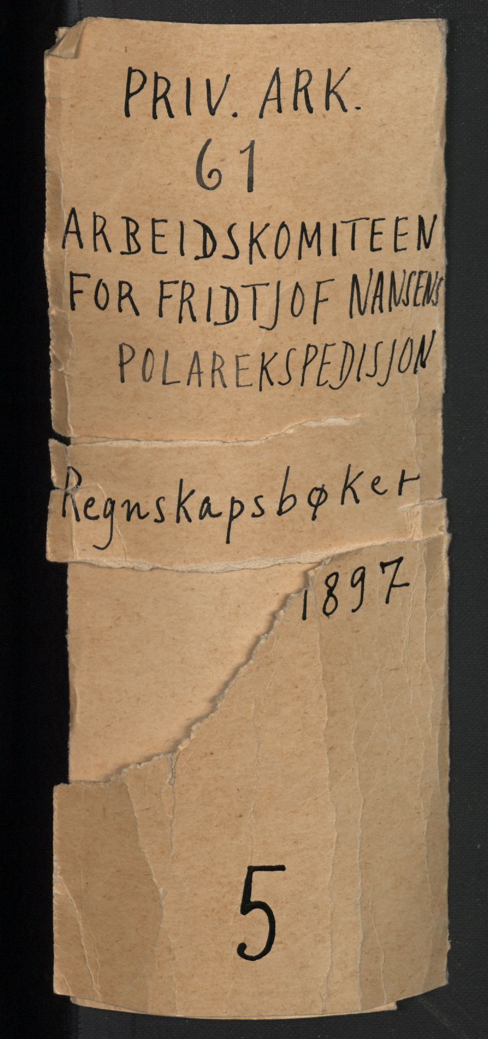 Arbeidskomitéen for Fridtjof Nansens polarekspedisjon, AV/RA-PA-0061/R/L0005/0001: Regnskapsbøker / Hovedbok I, 1891-1897, p. 2