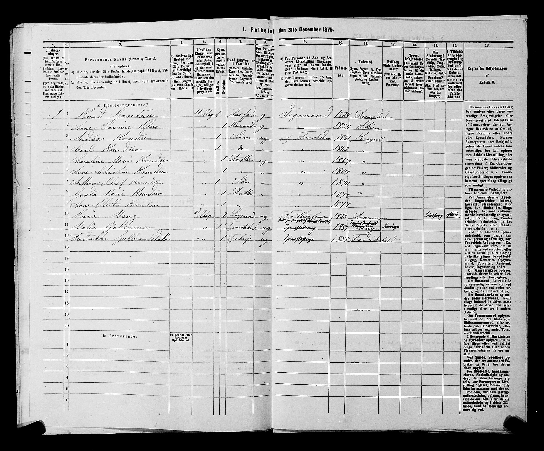 SAKO, 1875 census for 0801P Kragerø, 1875, p. 756