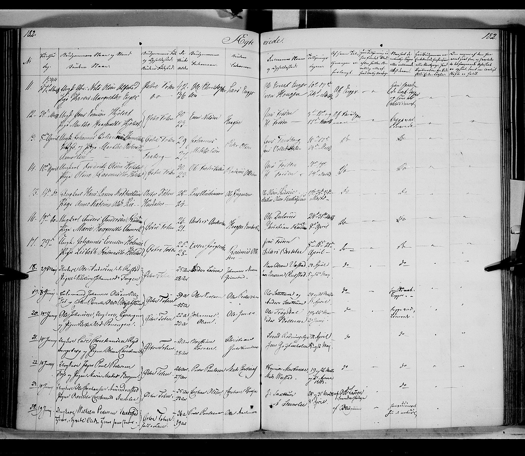 Østre Toten prestekontor, AV/SAH-PREST-104/H/Ha/Haa/L0002: Parish register (official) no. 2, 1840-1847, p. 182