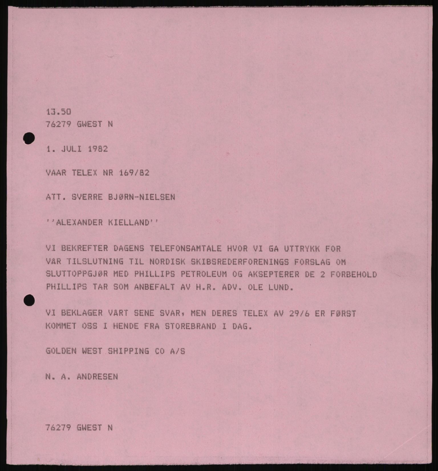 Pa 1503 - Stavanger Drilling AS, AV/SAST-A-101906/D/L0006: Korrespondanse og saksdokumenter, 1974-1984, p. 170