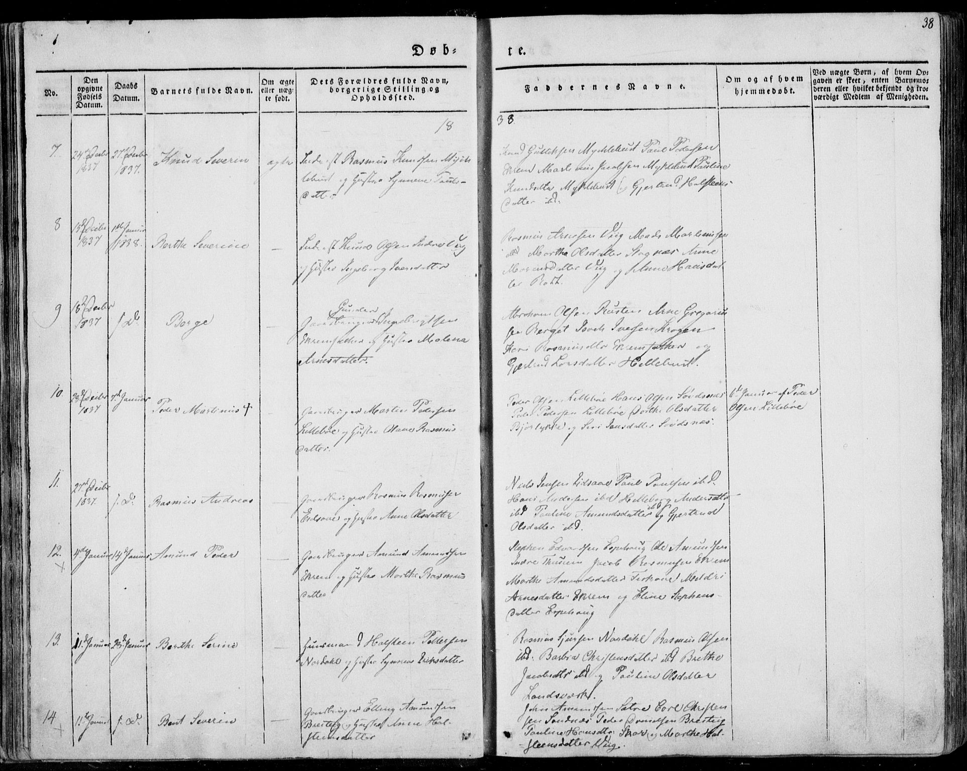 Ministerialprotokoller, klokkerbøker og fødselsregistre - Møre og Romsdal, AV/SAT-A-1454/501/L0005: Parish register (official) no. 501A05, 1831-1844, p. 38