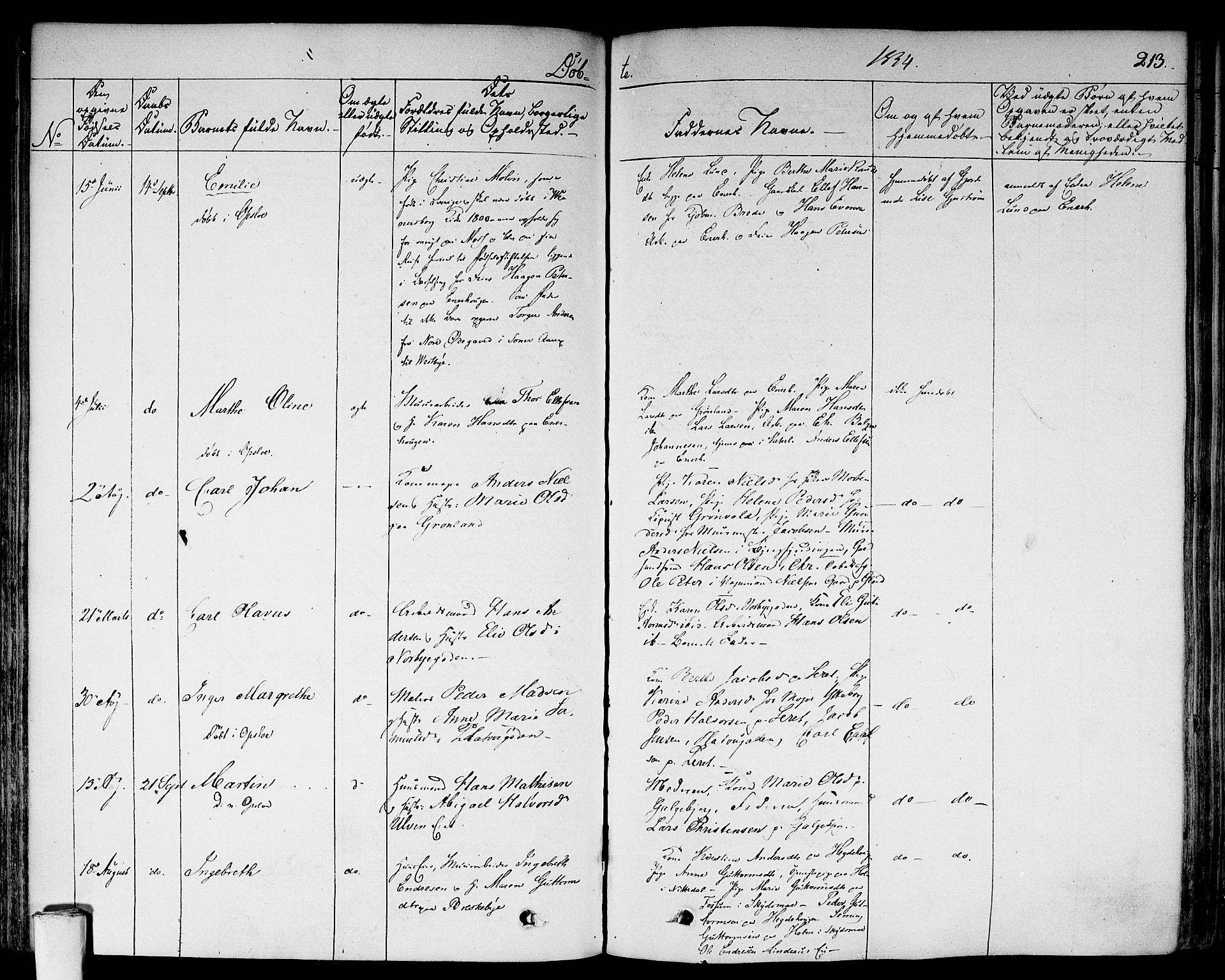 Aker prestekontor kirkebøker, AV/SAO-A-10861/F/L0013: Parish register (official) no. 13, 1828-1837, p. 213