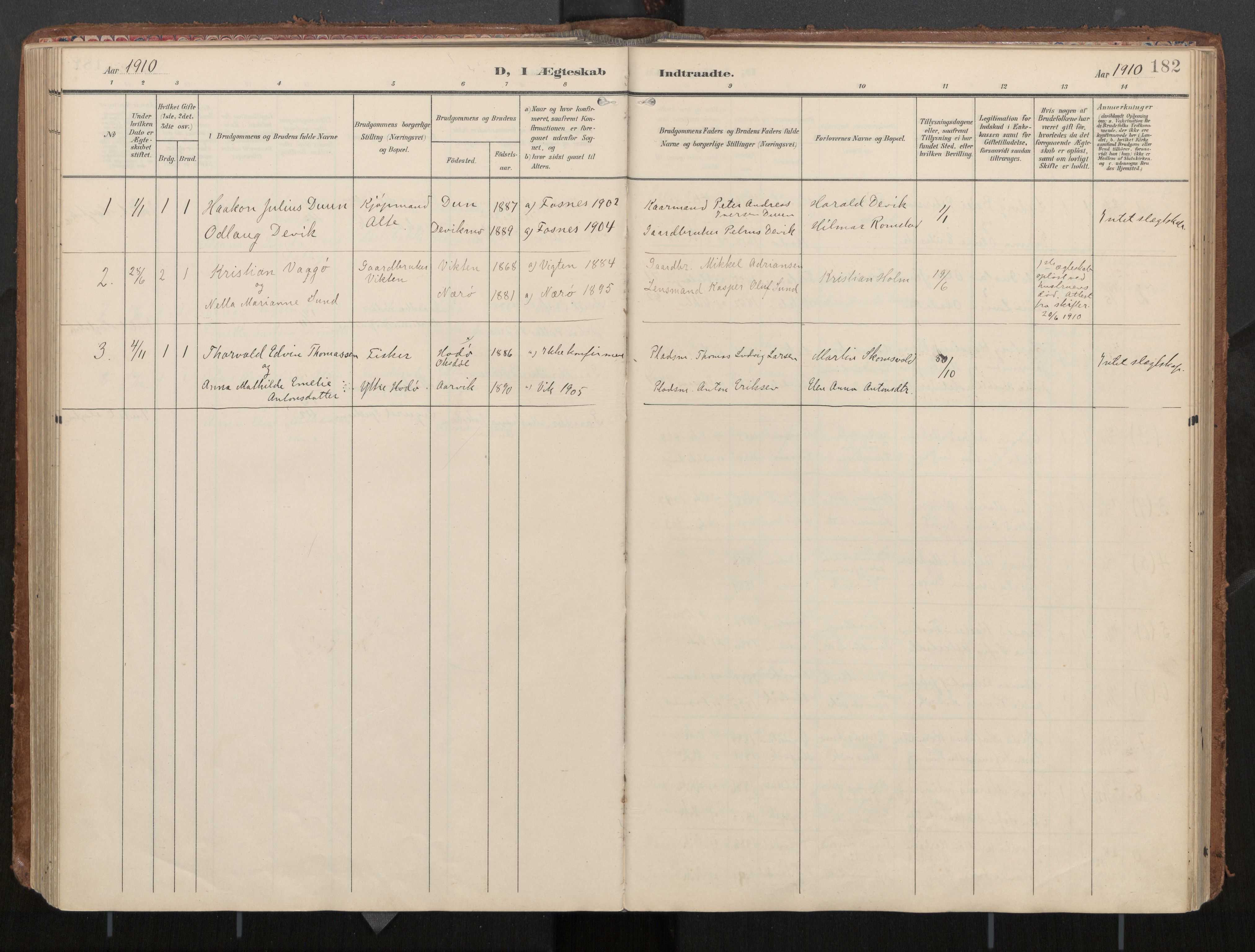 Ministerialprotokoller, klokkerbøker og fødselsregistre - Nord-Trøndelag, AV/SAT-A-1458/774/L0629: Parish register (official), 1904-1926, p. 182