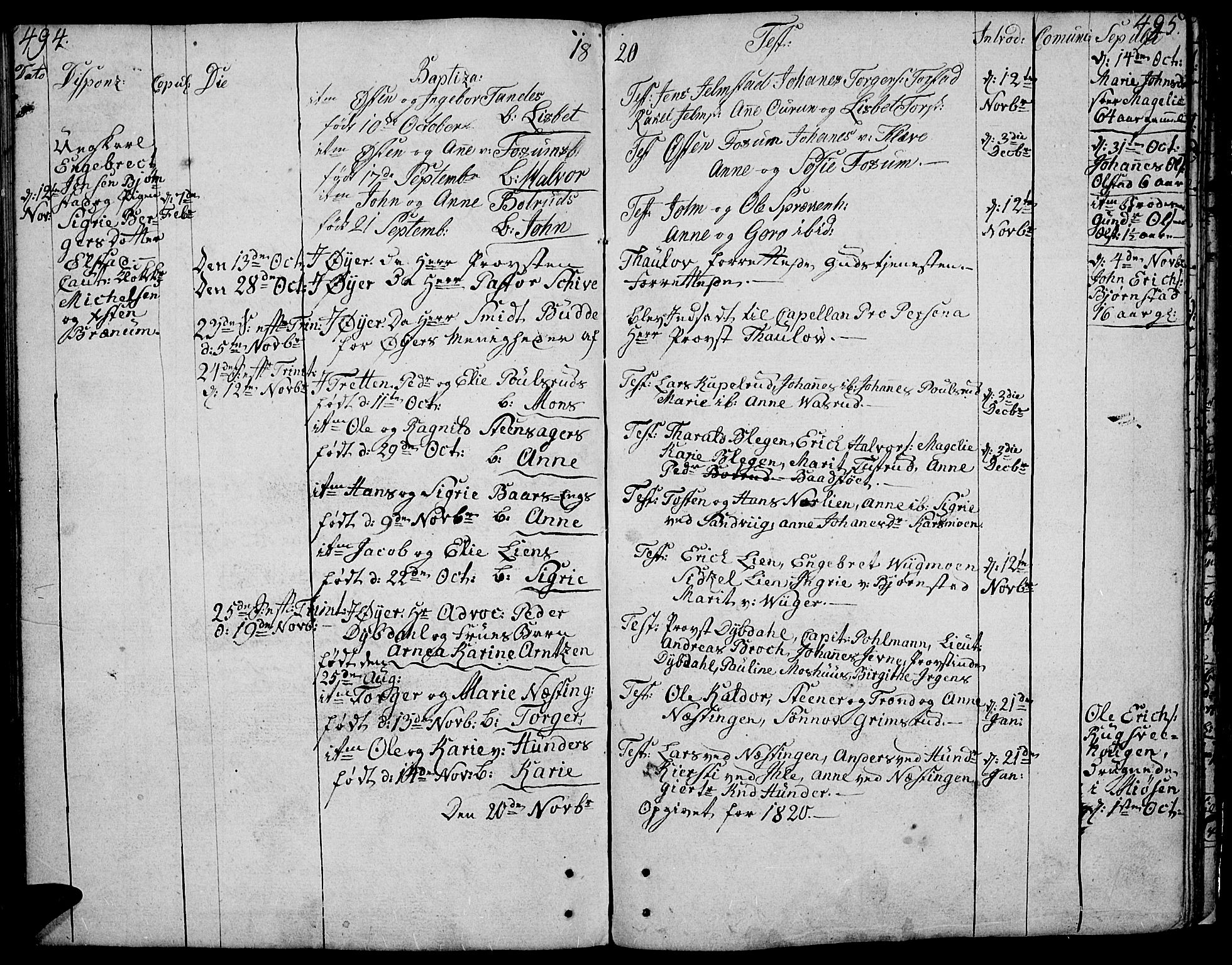Øyer prestekontor, SAH/PREST-084/H/Ha/Haa/L0003: Parish register (official) no. 3, 1784-1824, p. 494-495