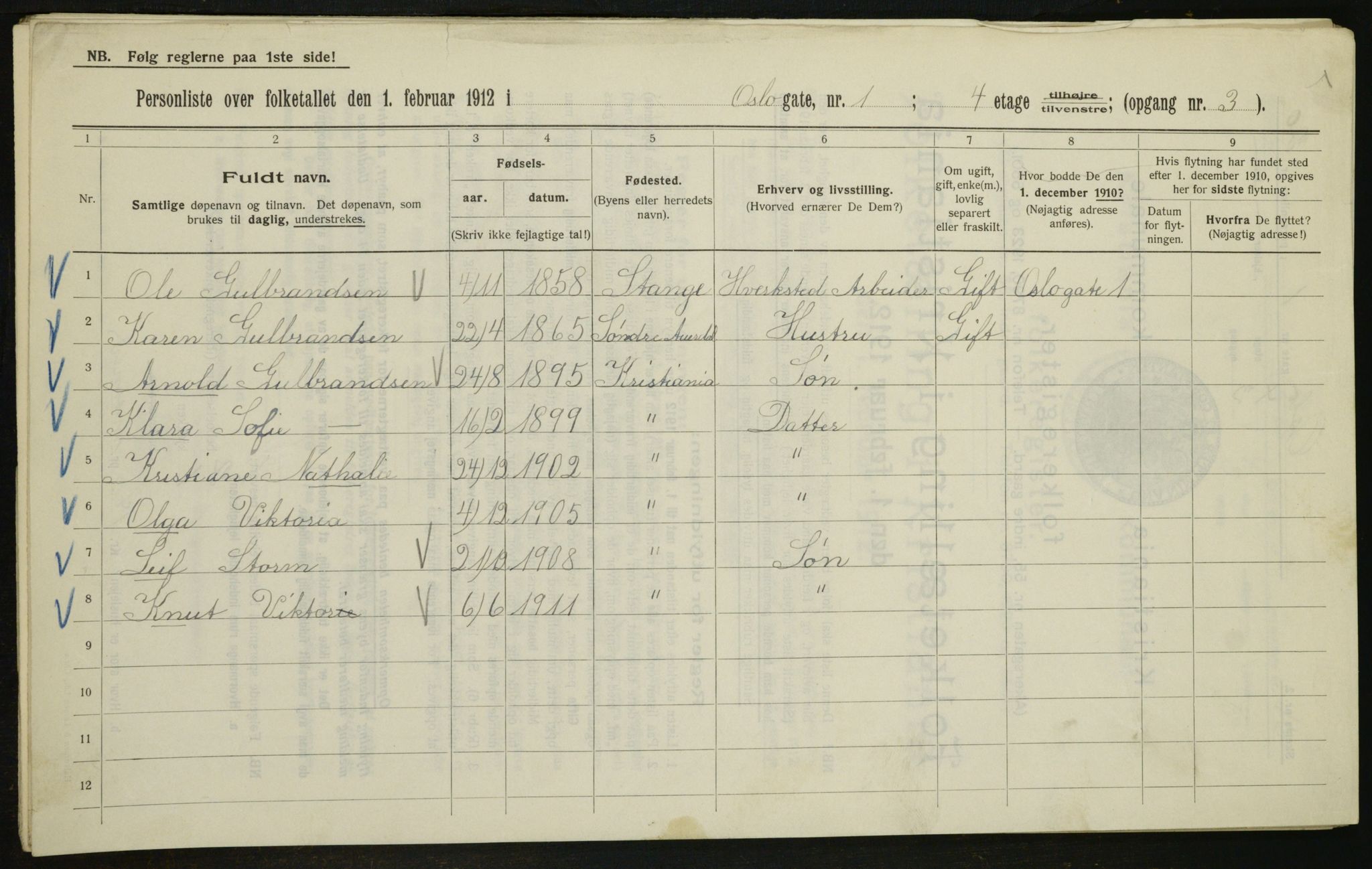 OBA, Municipal Census 1912 for Kristiania, 1912, p. 77536