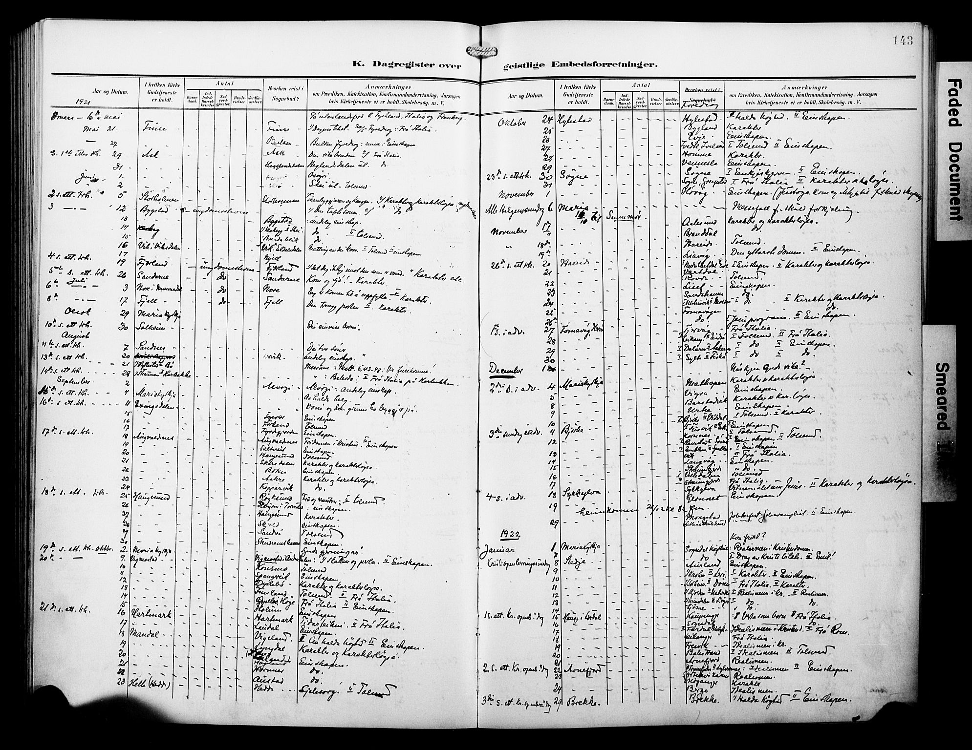 Arkivreferanse mangler*, SAB/-: Parish register (official) no. A 1, 1907-1928, p. 143