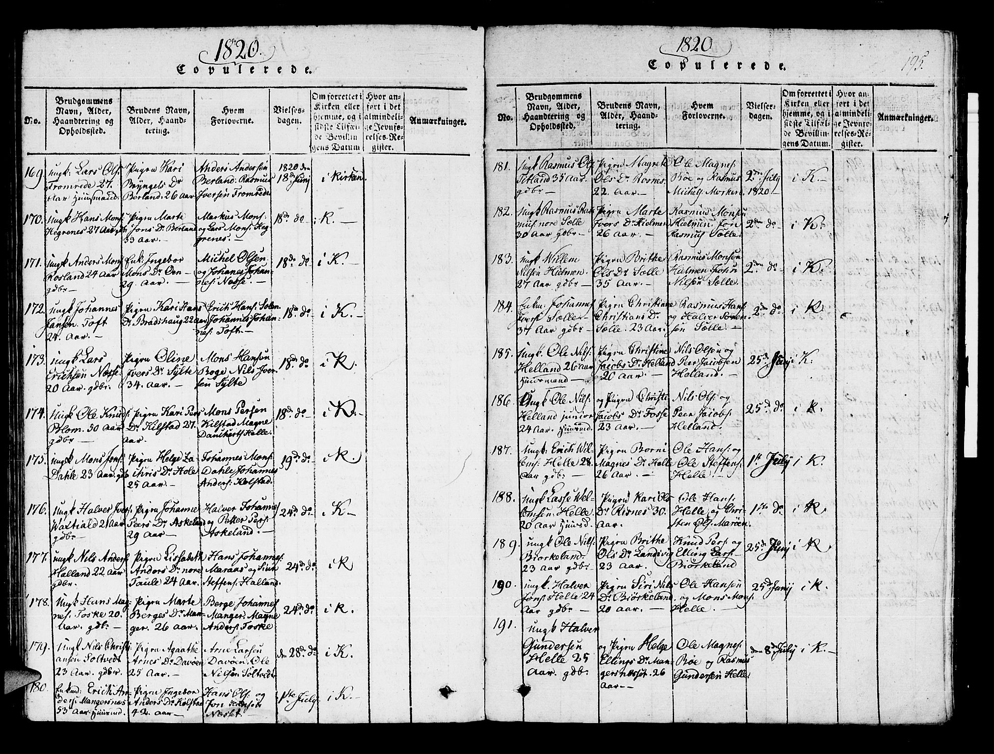 Manger sokneprestembete, SAB/A-76801/H/Haa: Parish register (official) no. A 3, 1816-1824, p. 195