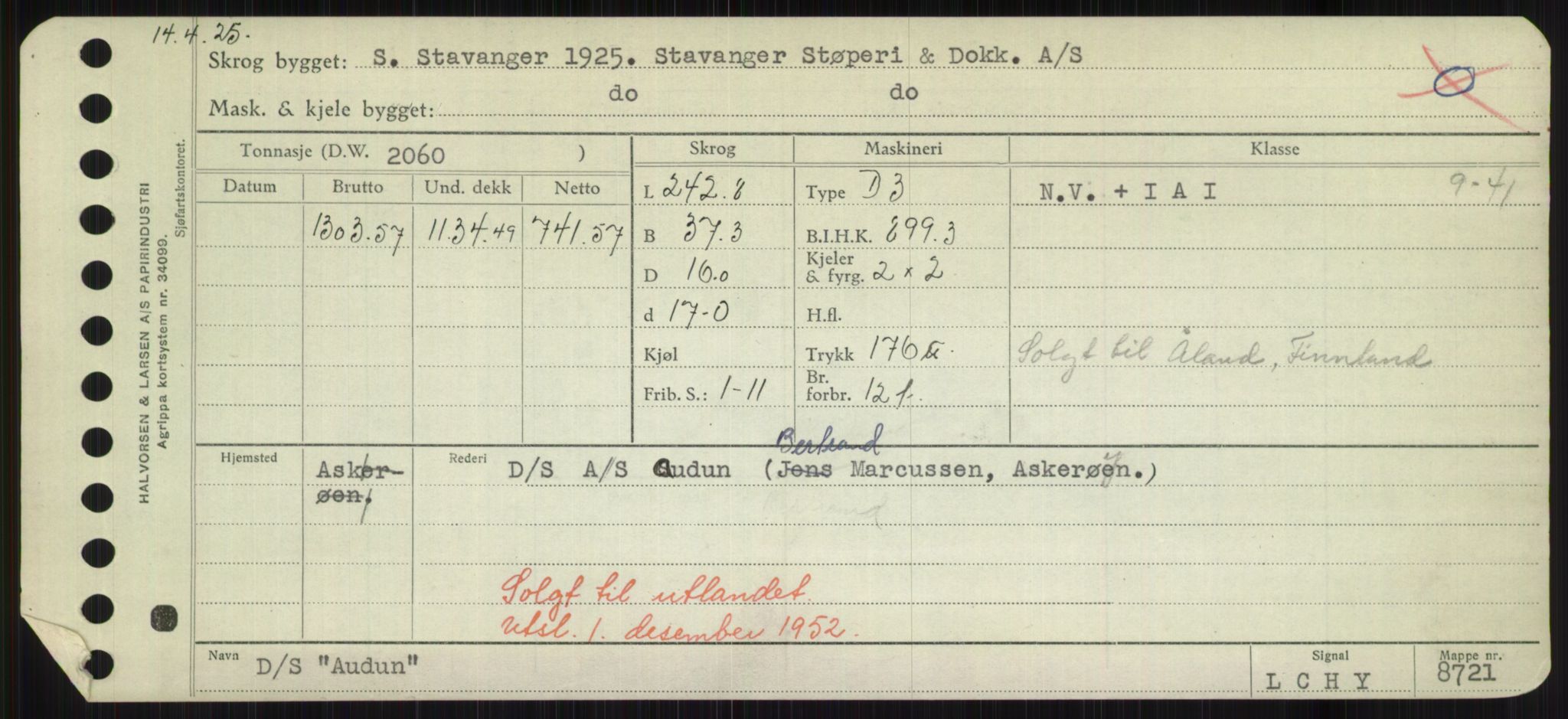 Sjøfartsdirektoratet med forløpere, Skipsmålingen, AV/RA-S-1627/H/Hd/L0002: Fartøy, Apa-Axe, p. 421