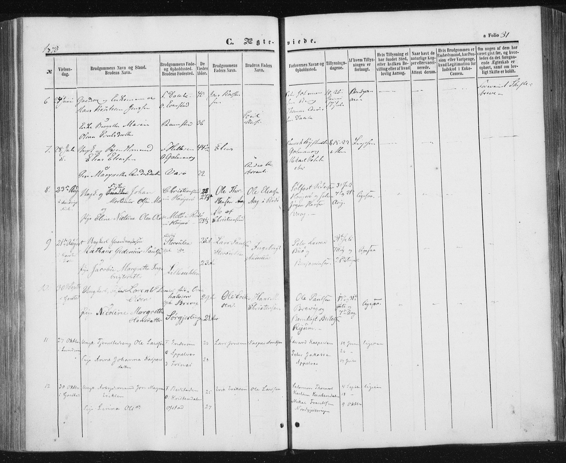 Ministerialprotokoller, klokkerbøker og fødselsregistre - Nord-Trøndelag, SAT/A-1458/784/L0670: Parish register (official) no. 784A05, 1860-1876, p. 31