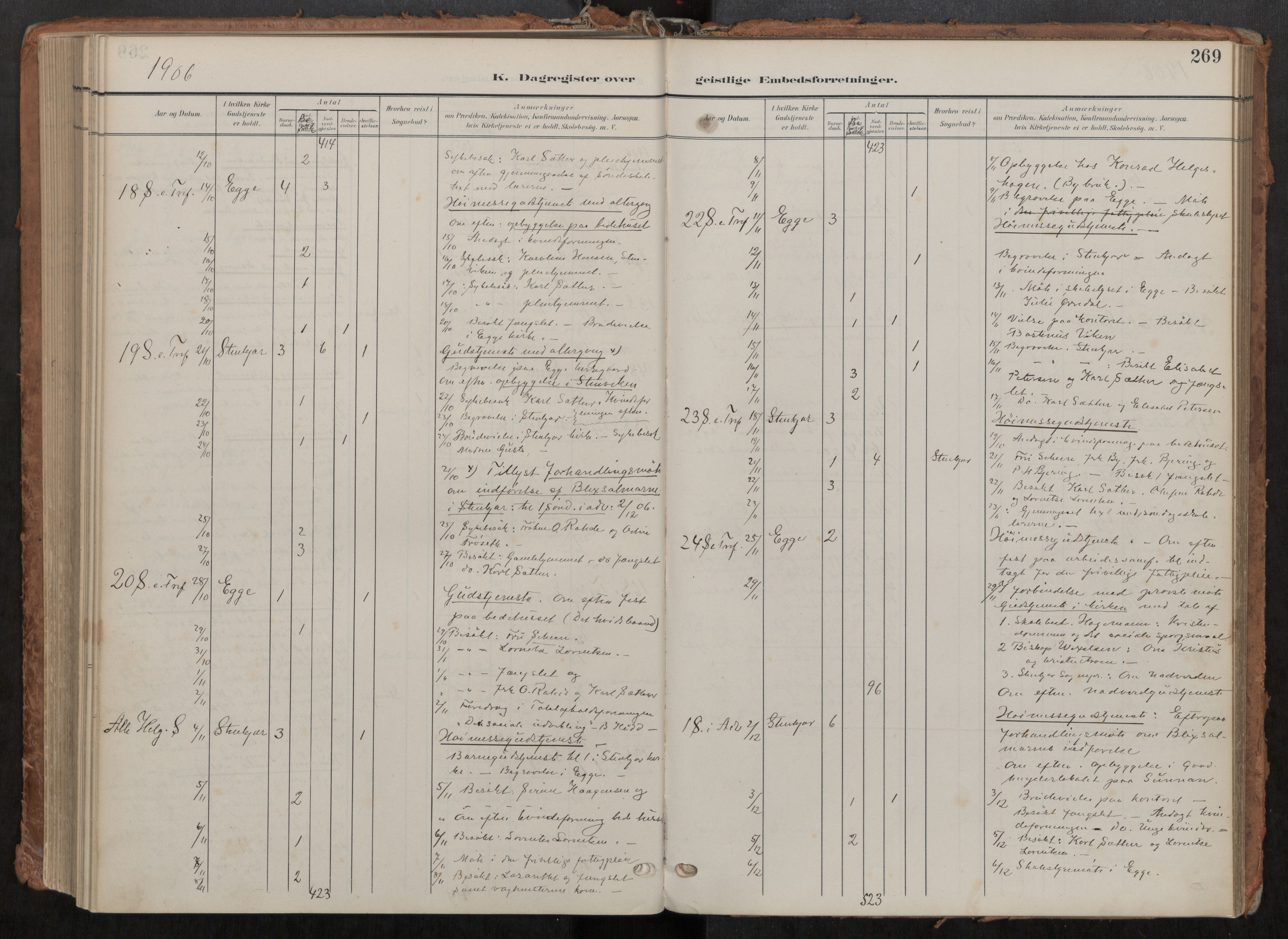 Steinkjer sokneprestkontor, SAT/A-1541/01/H/Ha/Haa/L0001: Parish register (official) no. 1, 1904-1912, p. 269