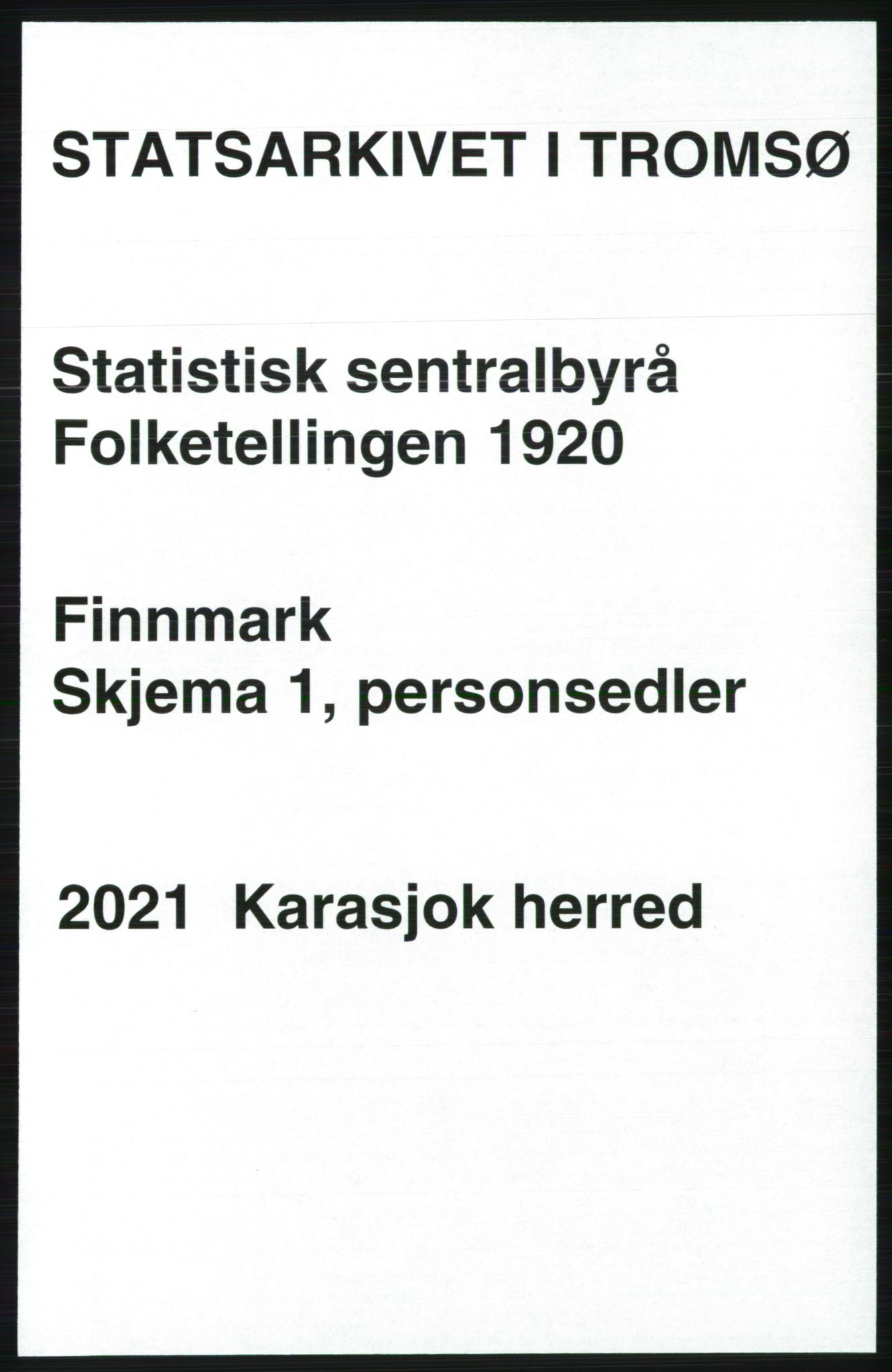 SATØ, 1920 census for Karasjok, 1920, p. 370