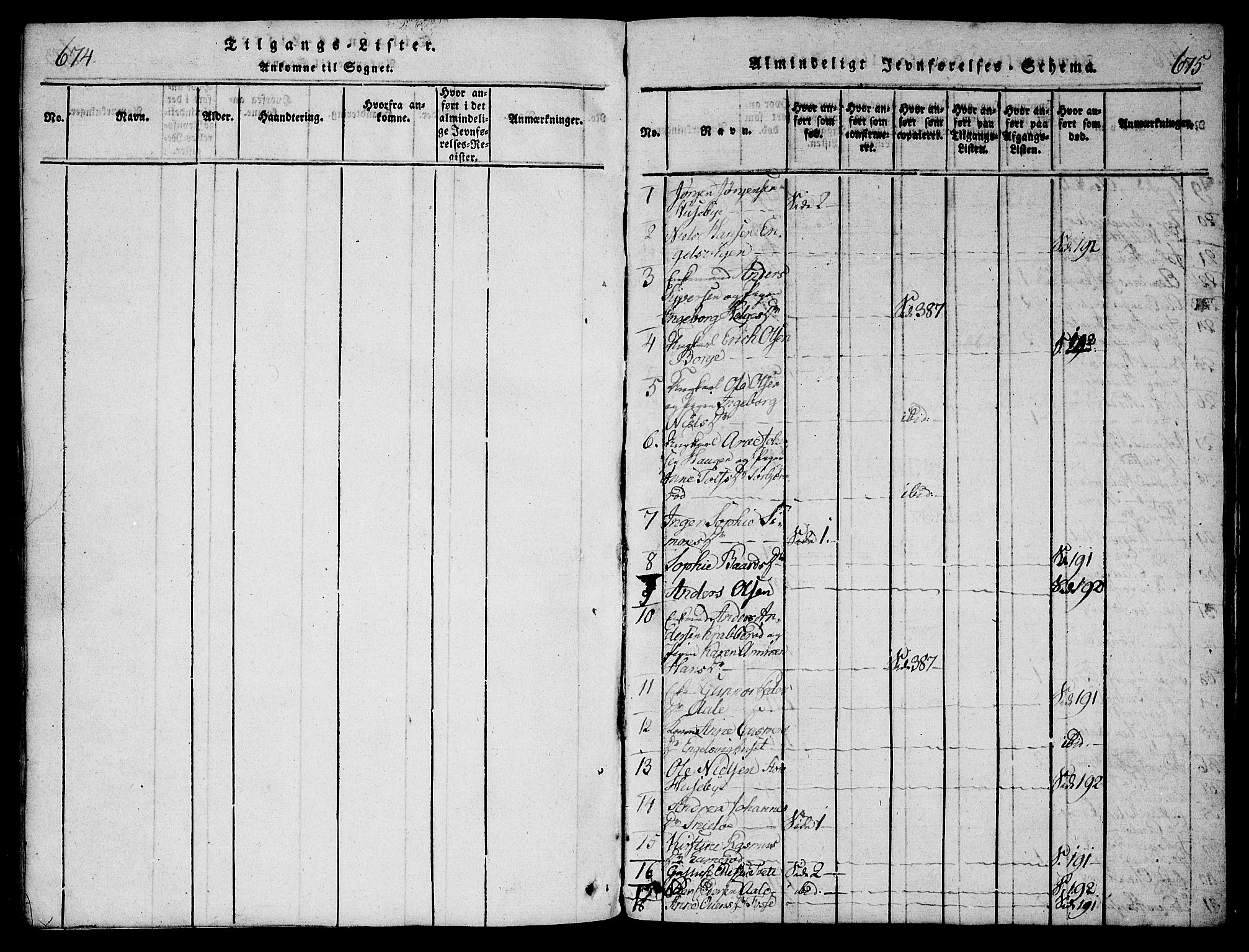 Onsøy prestekontor Kirkebøker, AV/SAO-A-10914/F/Fa/L0002: Parish register (official) no. I 2, 1814-1840, p. 674-675