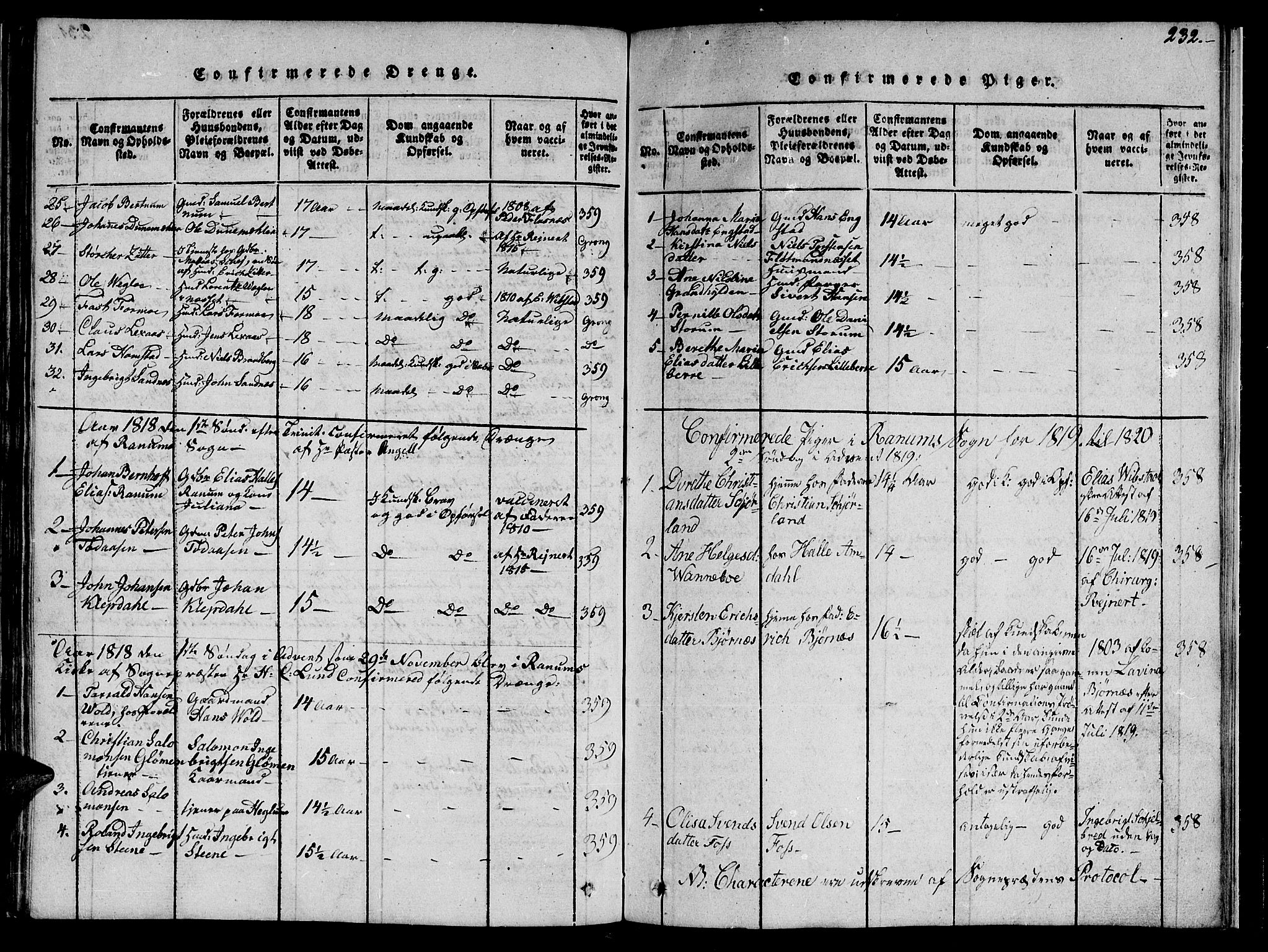Ministerialprotokoller, klokkerbøker og fødselsregistre - Nord-Trøndelag, SAT/A-1458/764/L0559: Parish register (copy) no. 764C01, 1816-1824, p. 232