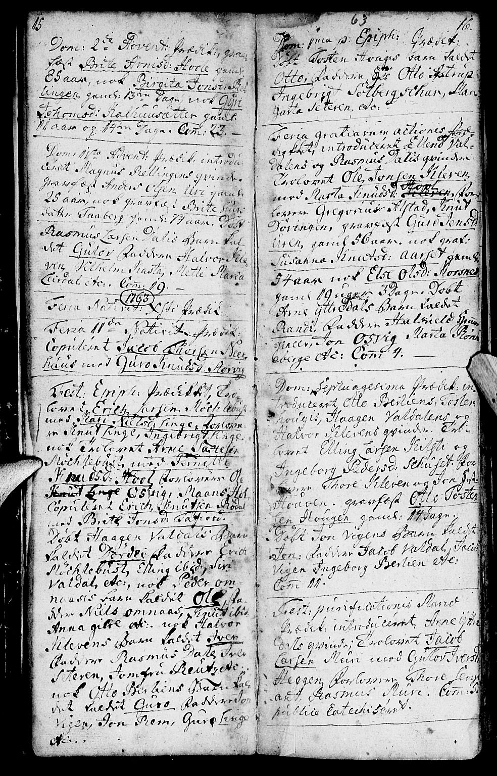 Ministerialprotokoller, klokkerbøker og fødselsregistre - Møre og Romsdal, SAT/A-1454/519/L0243: Parish register (official) no. 519A02, 1760-1770, p. 15-16