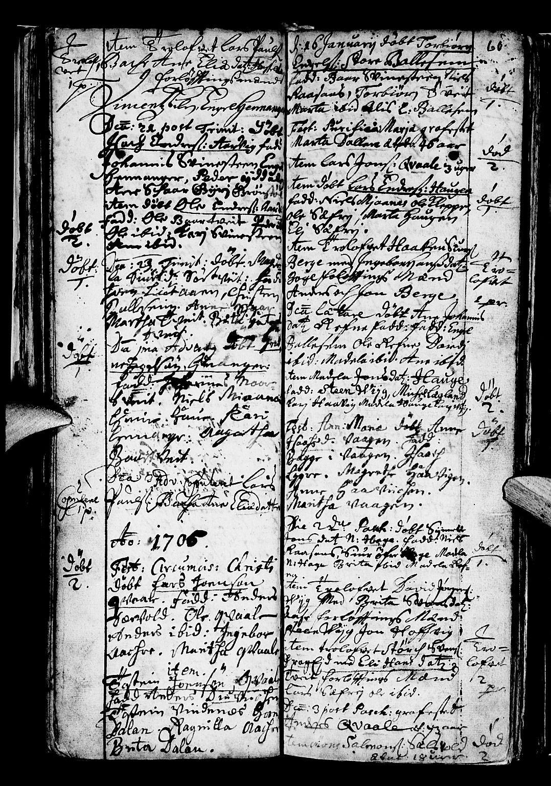 Os sokneprestembete, SAB/A-99929: Parish register (official) no. A 5, 1669-1760, p. 60