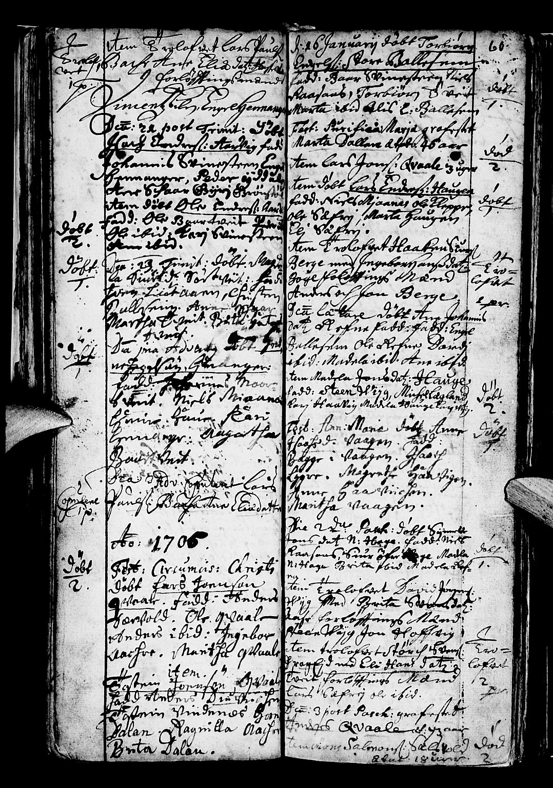Os sokneprestembete, AV/SAB-A-99929: Parish register (official) no. A 5, 1669-1760, p. 60