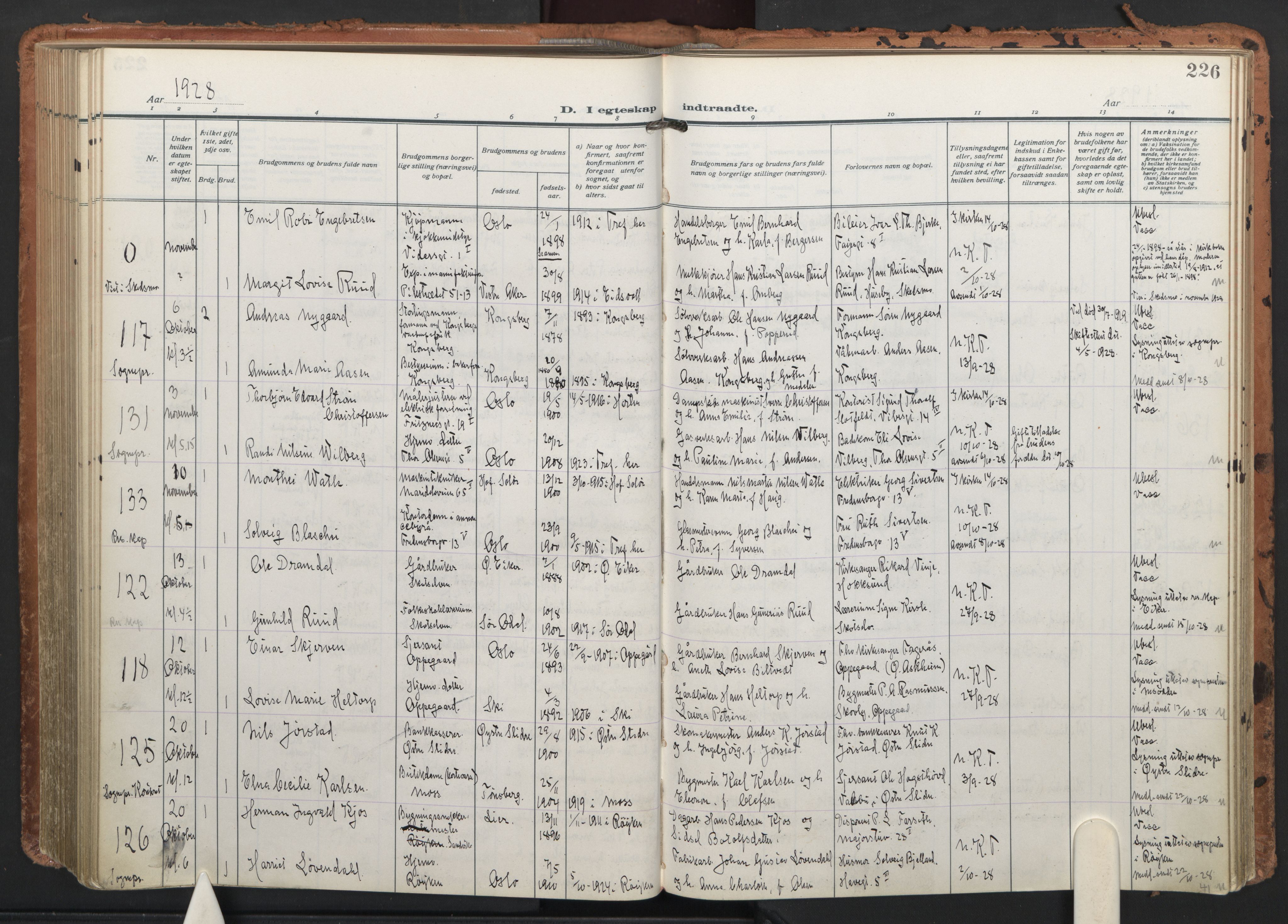 Trefoldighet prestekontor Kirkebøker, AV/SAO-A-10882/F/Fc/L0008: Parish register (official) no. III 8, 1920-1932, p. 226