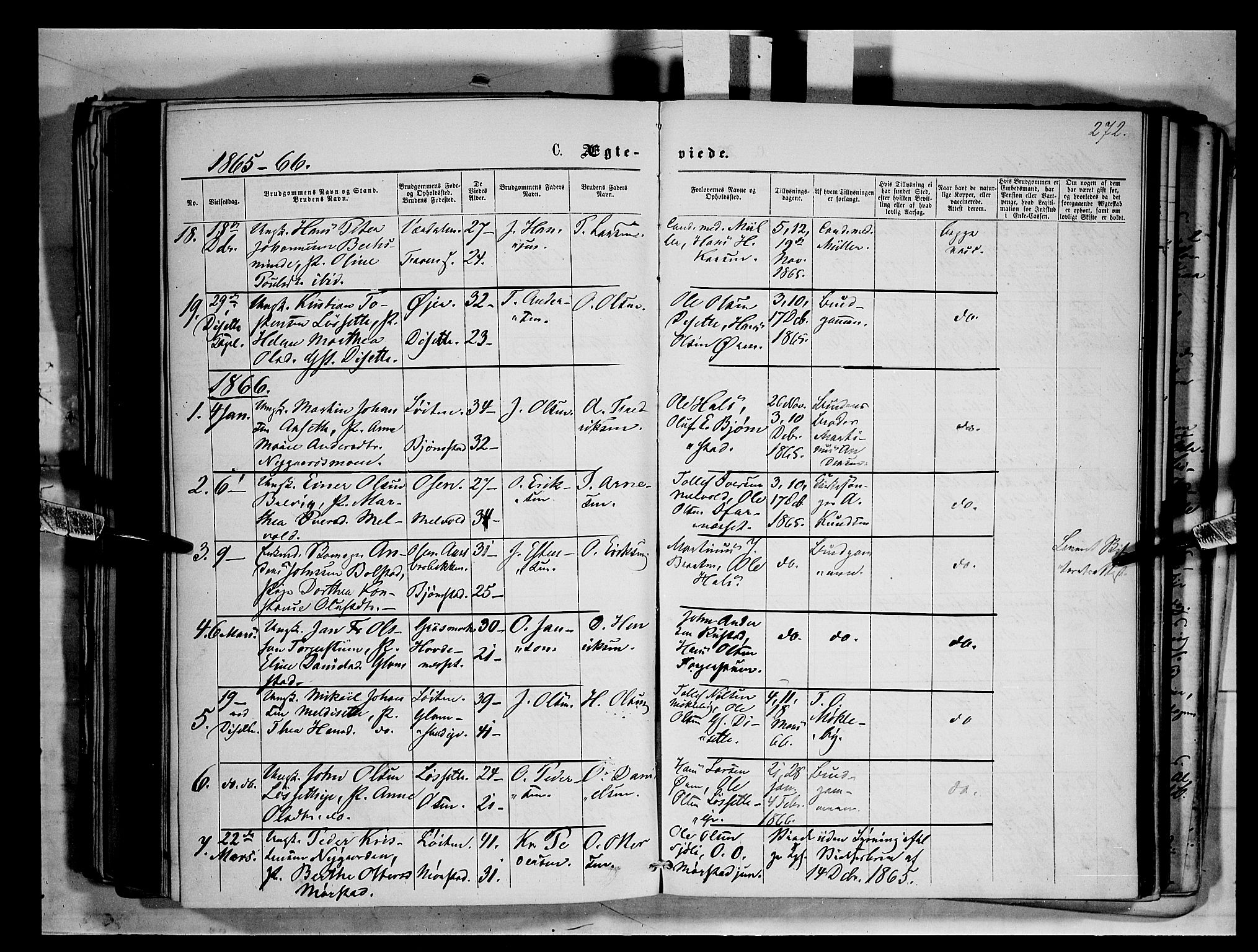 Åmot prestekontor, Hedmark, AV/SAH-PREST-056/H/Ha/Haa/L0008: Parish register (official) no. 8, 1862-1875, p. 272