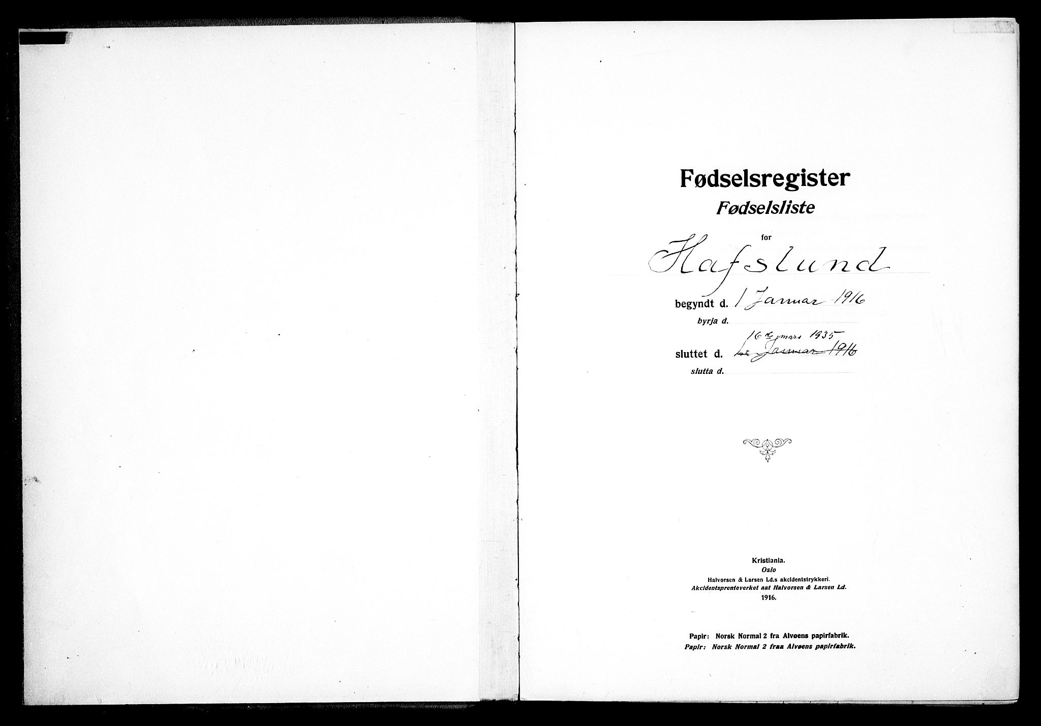 Skjeberg prestekontor Kirkebøker, SAO/A-10923/J/Jd/L0001: Birth register no. IV 1, 1916-1935