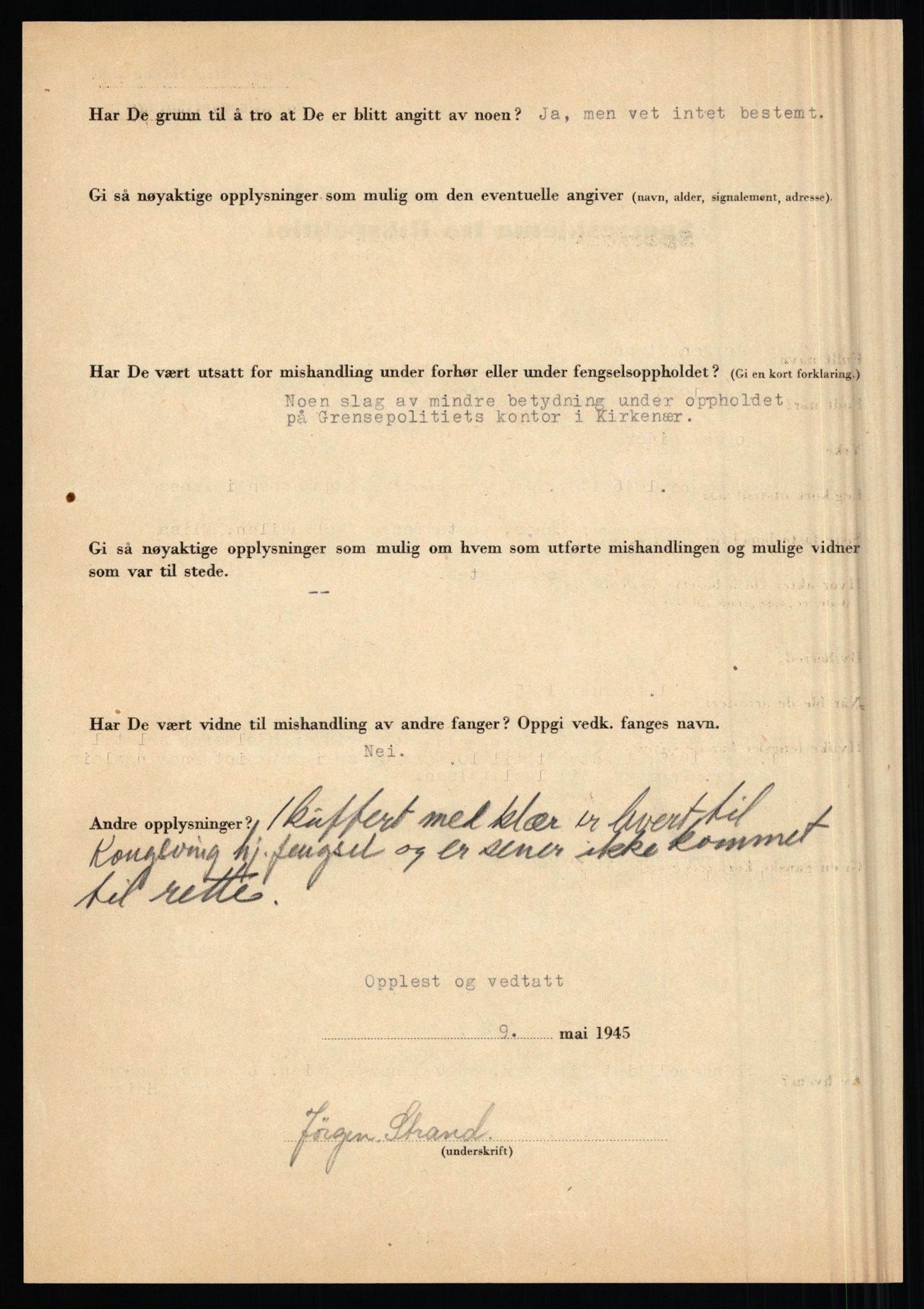 Rikspolitisjefen, AV/RA-S-1560/L/L0016: Sti, Lauritz - Tettum, Karl August, 1940-1945, p. 121