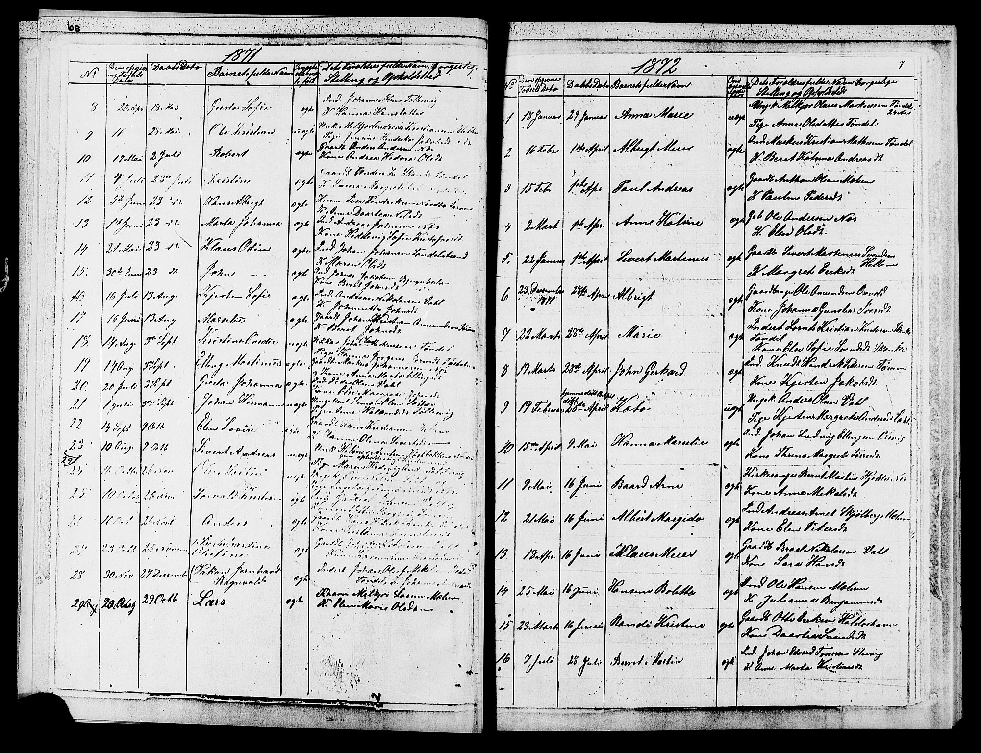 Ministerialprotokoller, klokkerbøker og fødselsregistre - Sør-Trøndelag, SAT/A-1456/652/L0653: Parish register (copy) no. 652C01, 1866-1910, p. 7
