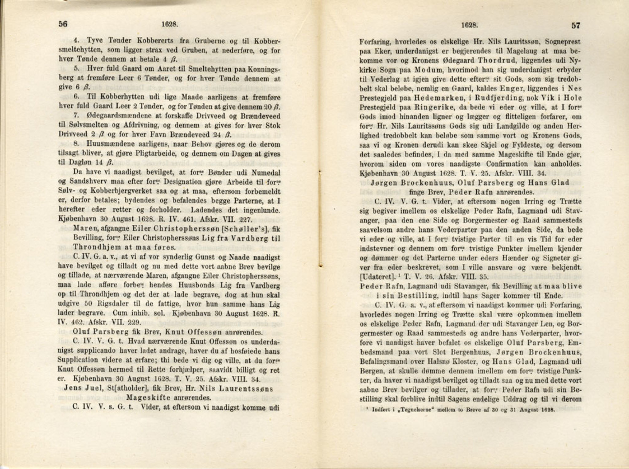 Publikasjoner utgitt av Det Norske Historiske Kildeskriftfond, PUBL/-/-/-: Norske Rigs-Registranter, bind 6, 1628-1634, p. 56-57