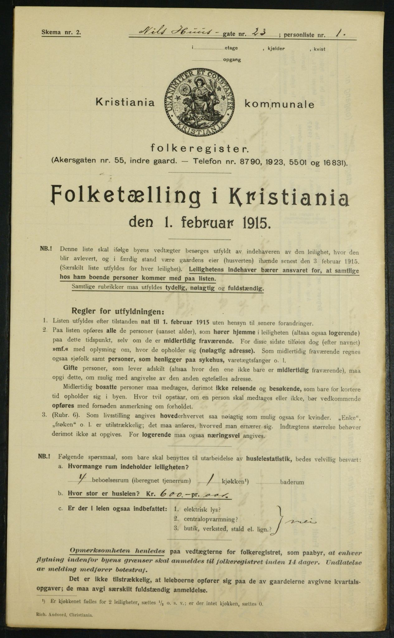 OBA, Municipal Census 1915 for Kristiania, 1915, p. 70562