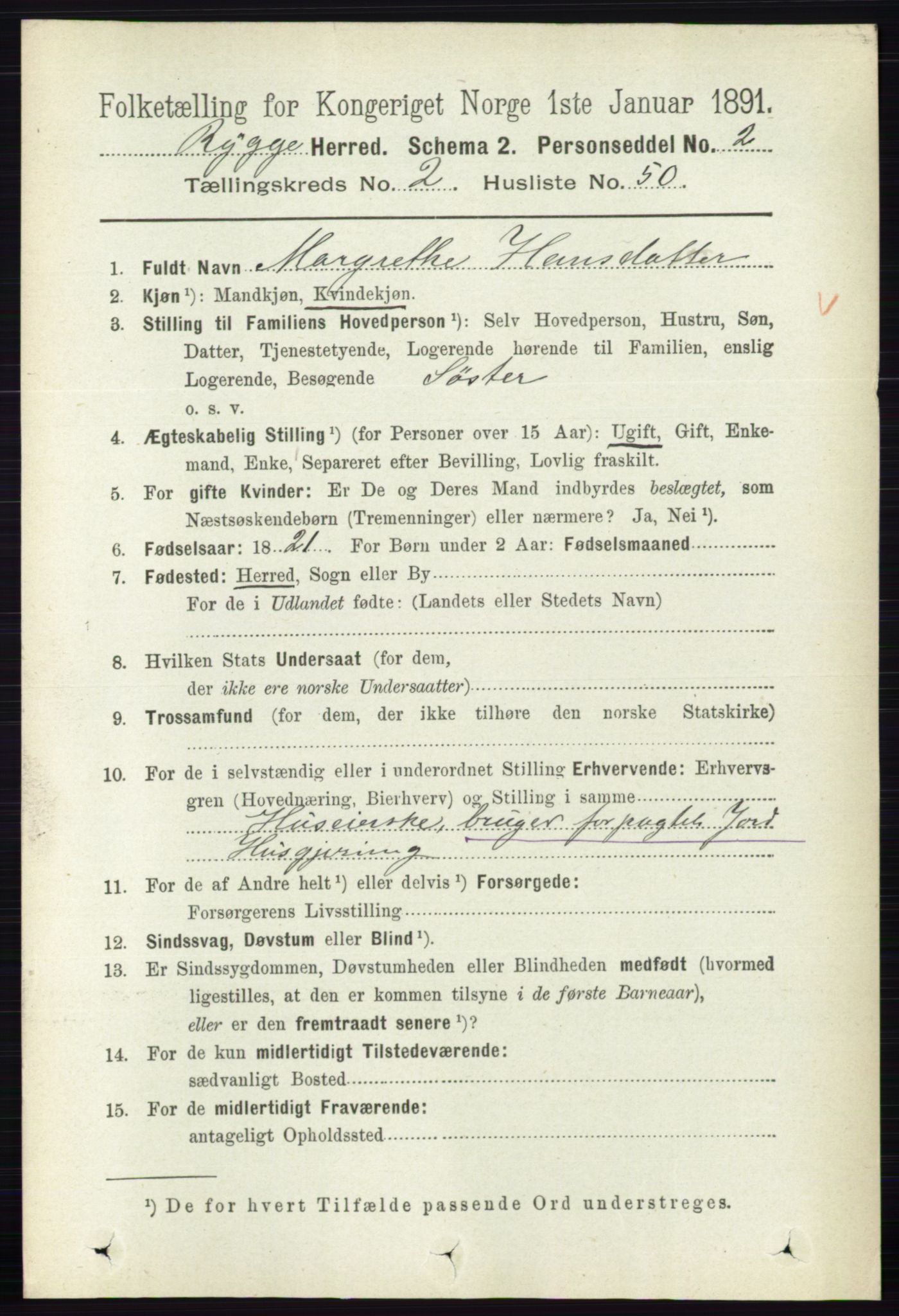 RA, 1891 census for 0136 Rygge, 1891, p. 1325