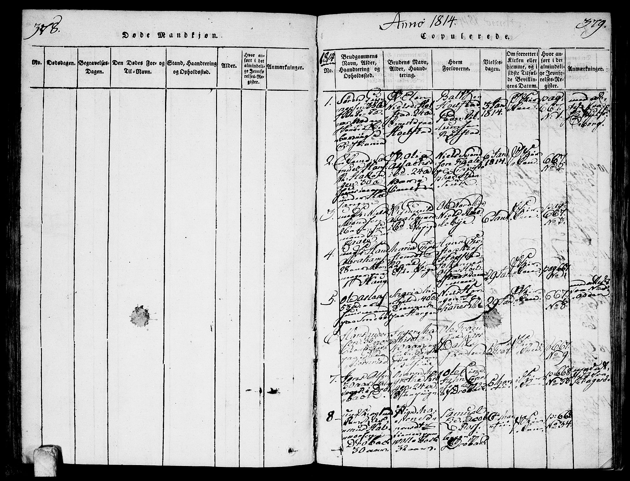 Ås prestekontor Kirkebøker, SAO/A-10894/F/Fa/L0003: Parish register (official) no. I 3, 1814-1818, p. 378-379