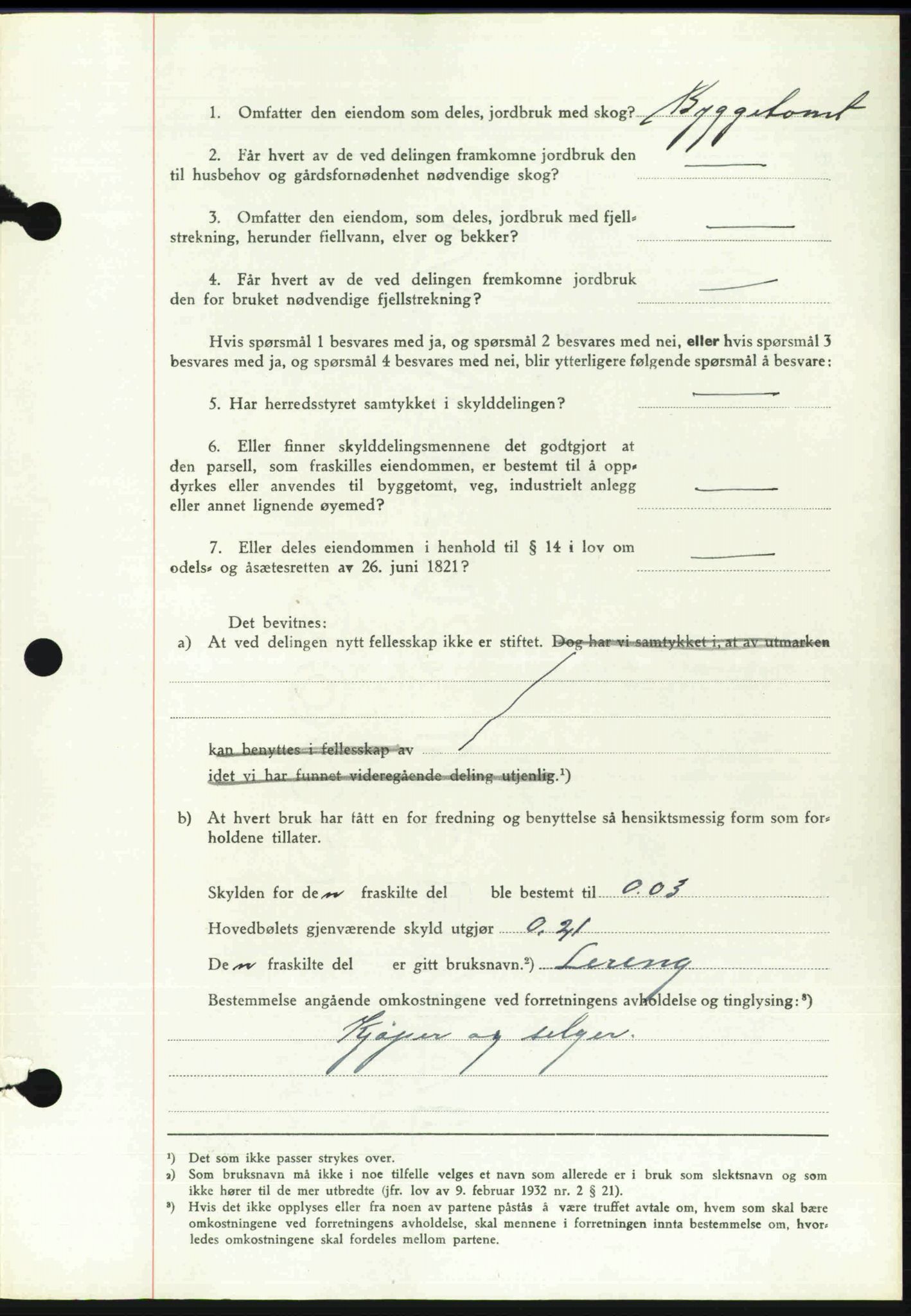 Toten tingrett, SAH/TING-006/H/Hb/Hbc/L0020: Mortgage book no. Hbc-20, 1948-1948, Diary no: : 2803/1948