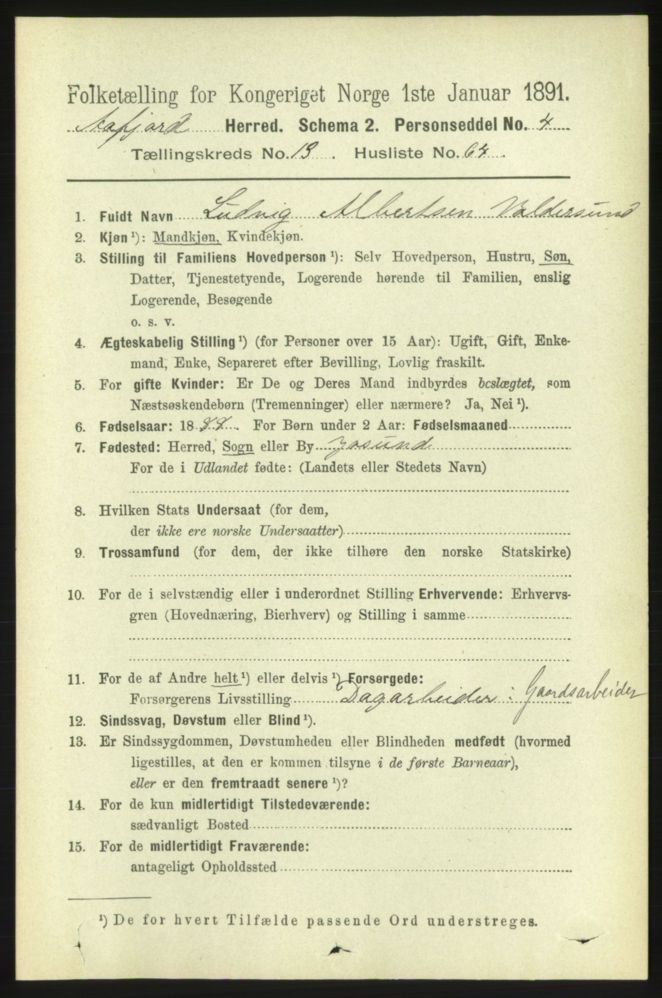 RA, 1891 census for 1630 Åfjord, 1891, p. 4588