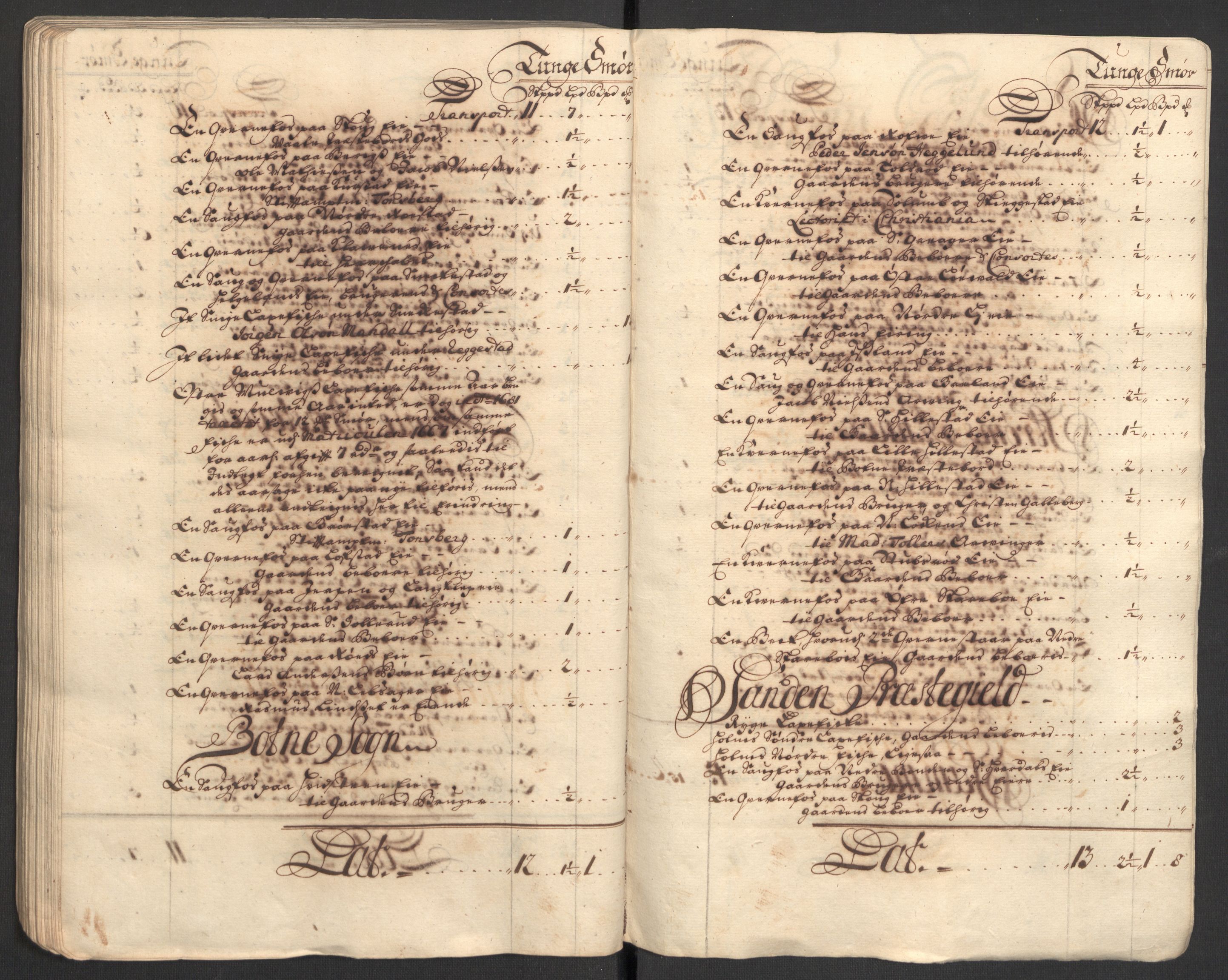 Rentekammeret inntil 1814, Reviderte regnskaper, Fogderegnskap, AV/RA-EA-4092/R32/L1871: Fogderegnskap Jarlsberg grevskap, 1703-1705, p. 513