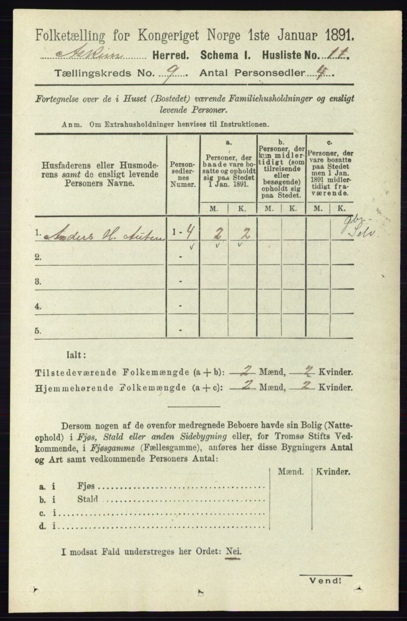 RA, 1891 census for 0124 Askim, 1891, p. 1450