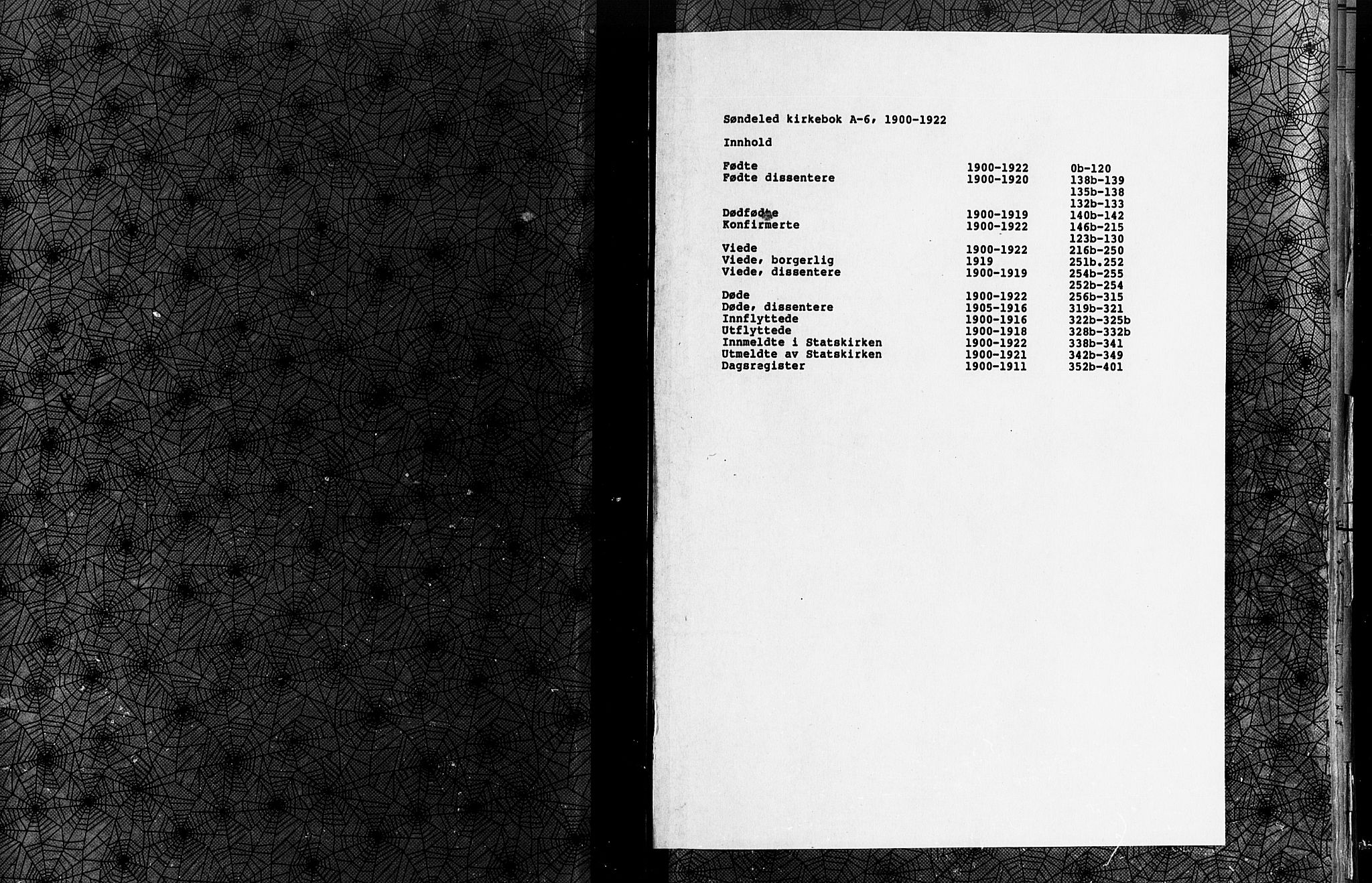 Søndeled sokneprestkontor, SAK/1111-0038/F/Fa/L0006: Parish register (official) no. A 6, 1900-1922