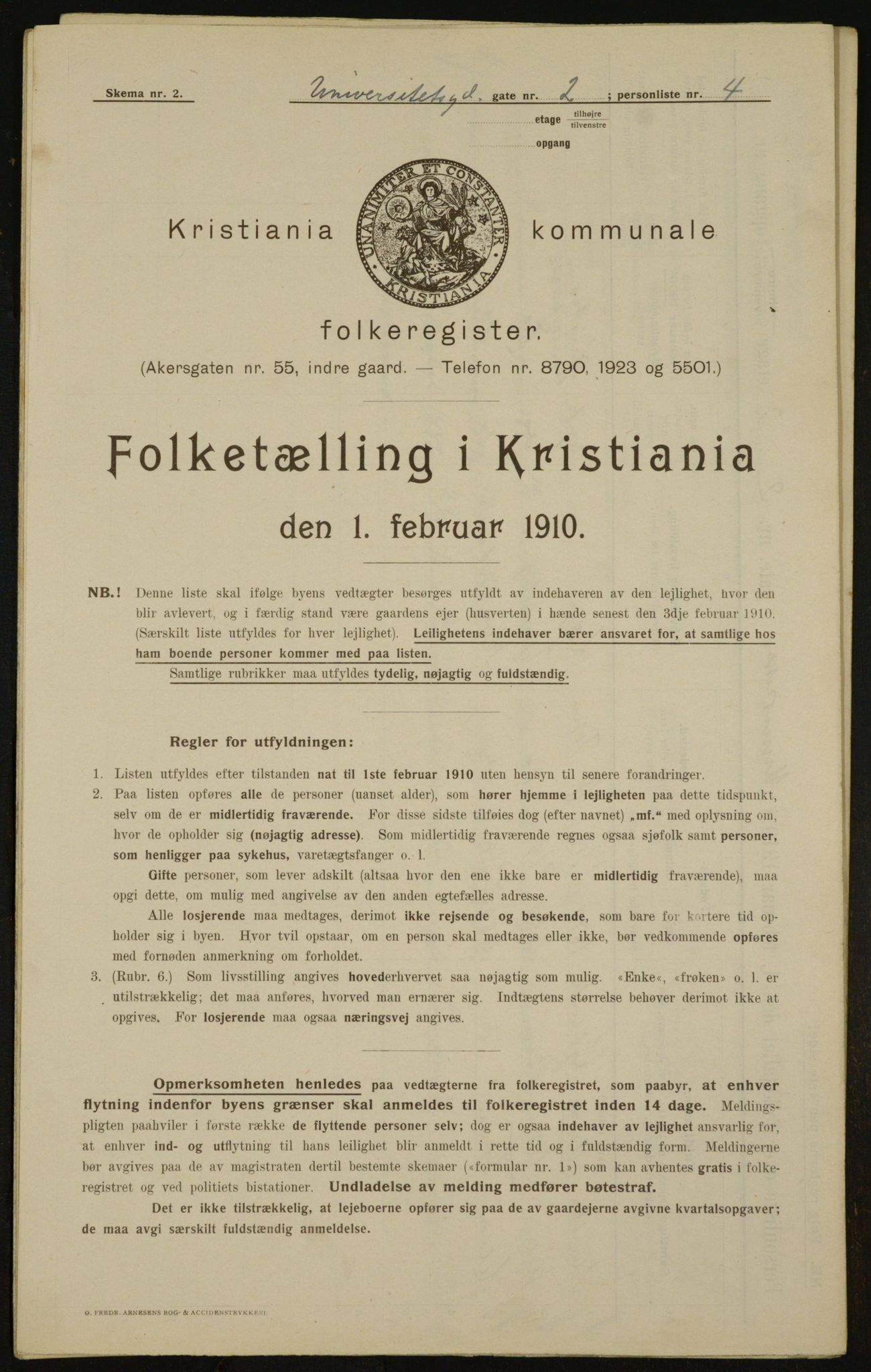 OBA, Municipal Census 1910 for Kristiania, 1910, p. 113685