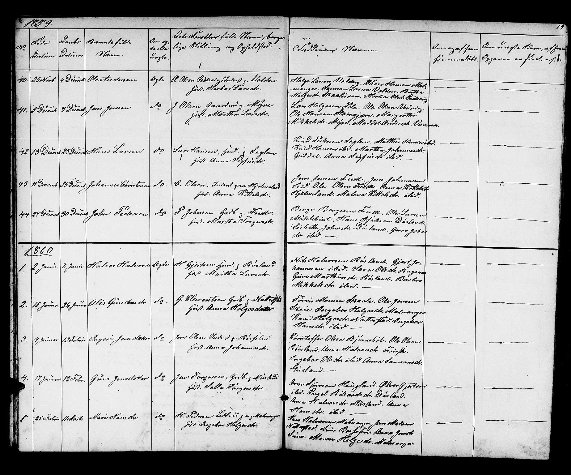 Kvinnherad sokneprestembete, AV/SAB-A-76401/H/Hab: Parish register (copy) no. A 1, 1856-1873, p. 19