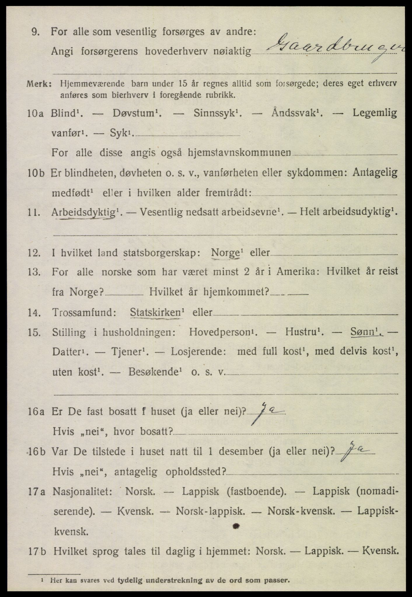 SAT, 1920 census for Grong, 1920, p. 4838