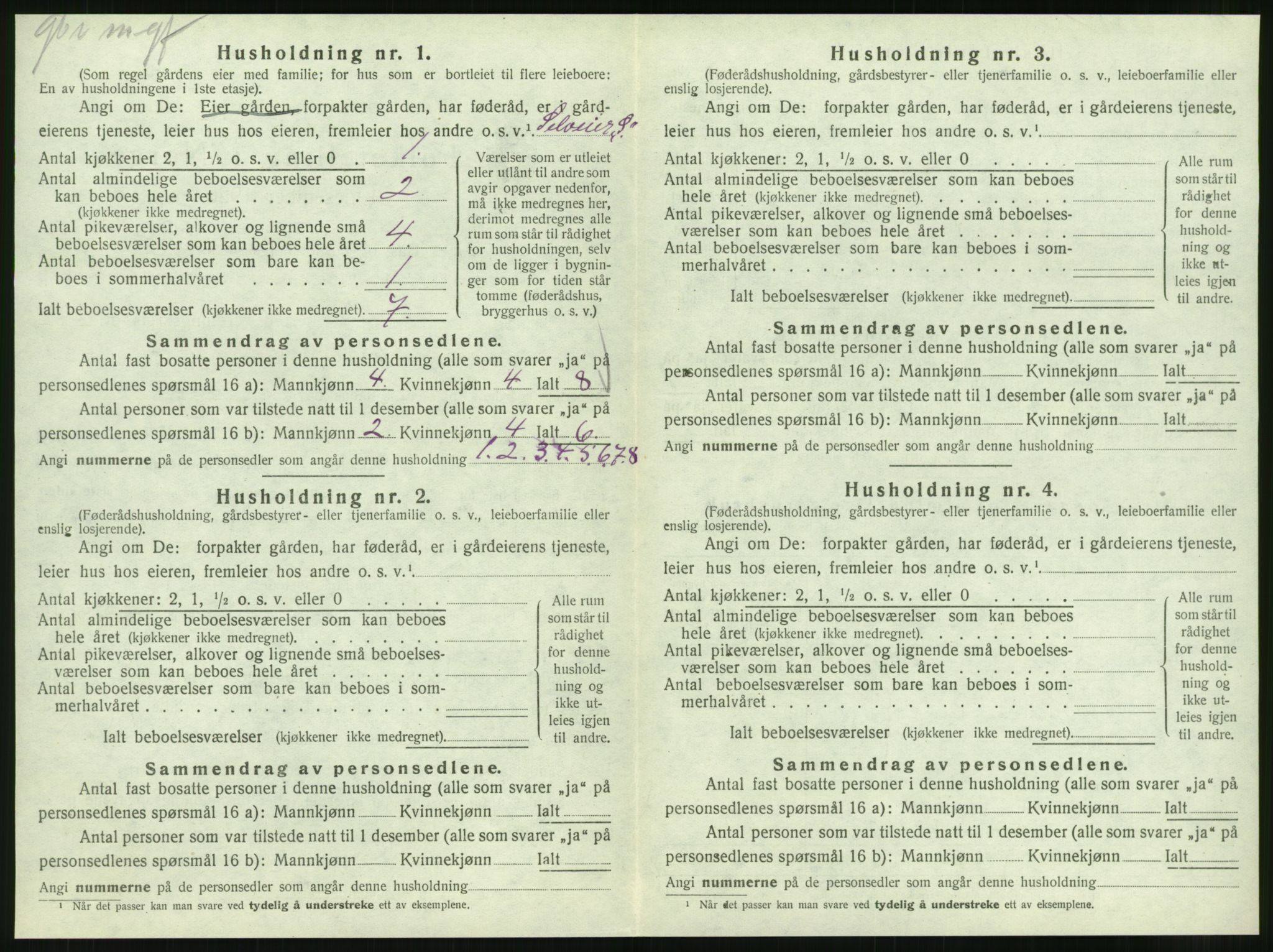 SAT, 1920 census for Vik, 1920, p. 124