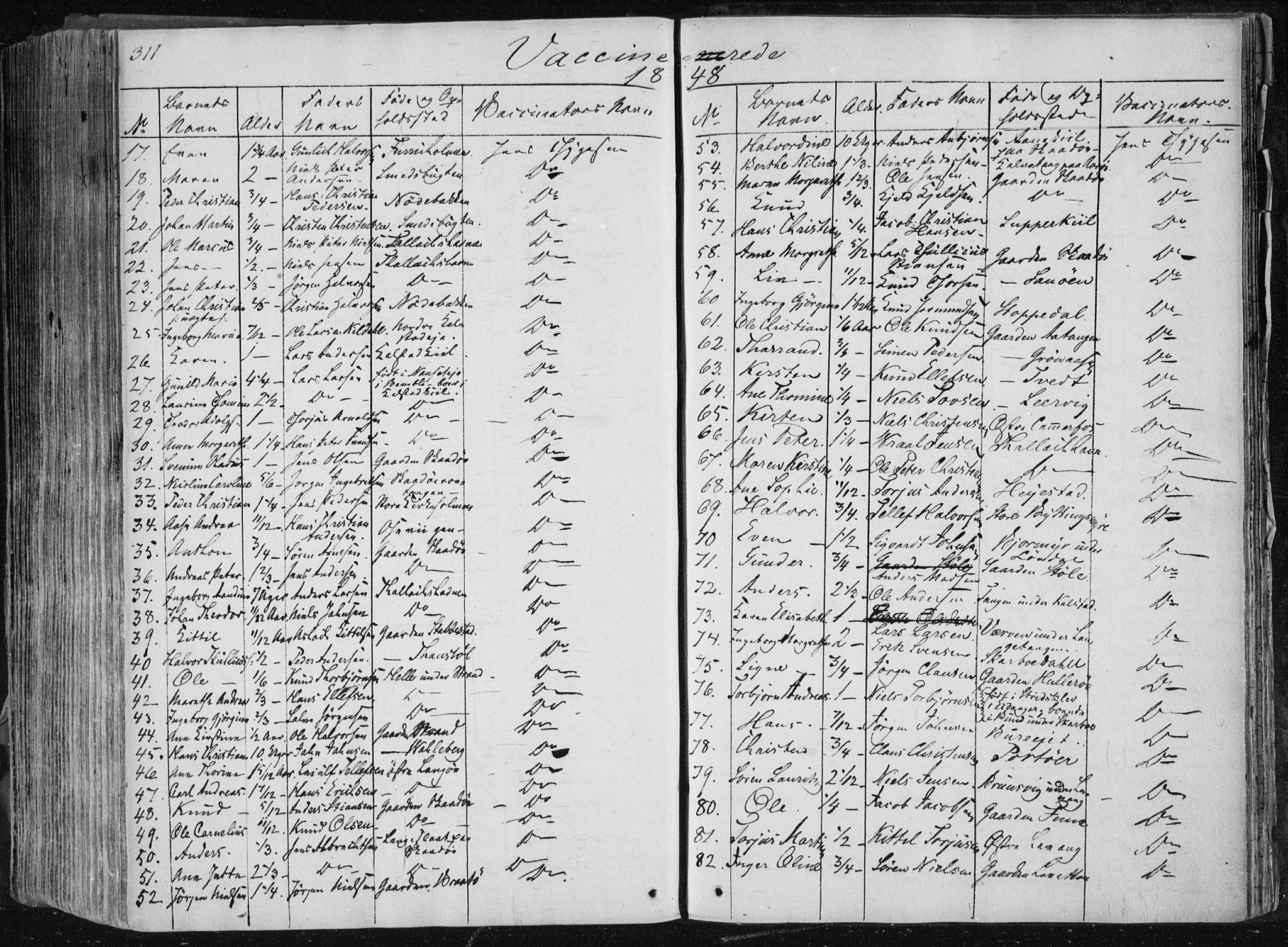 Sannidal kirkebøker, SAKO/A-296/F/Fa/L0007: Parish register (official) no. 7, 1831-1854, p. 311