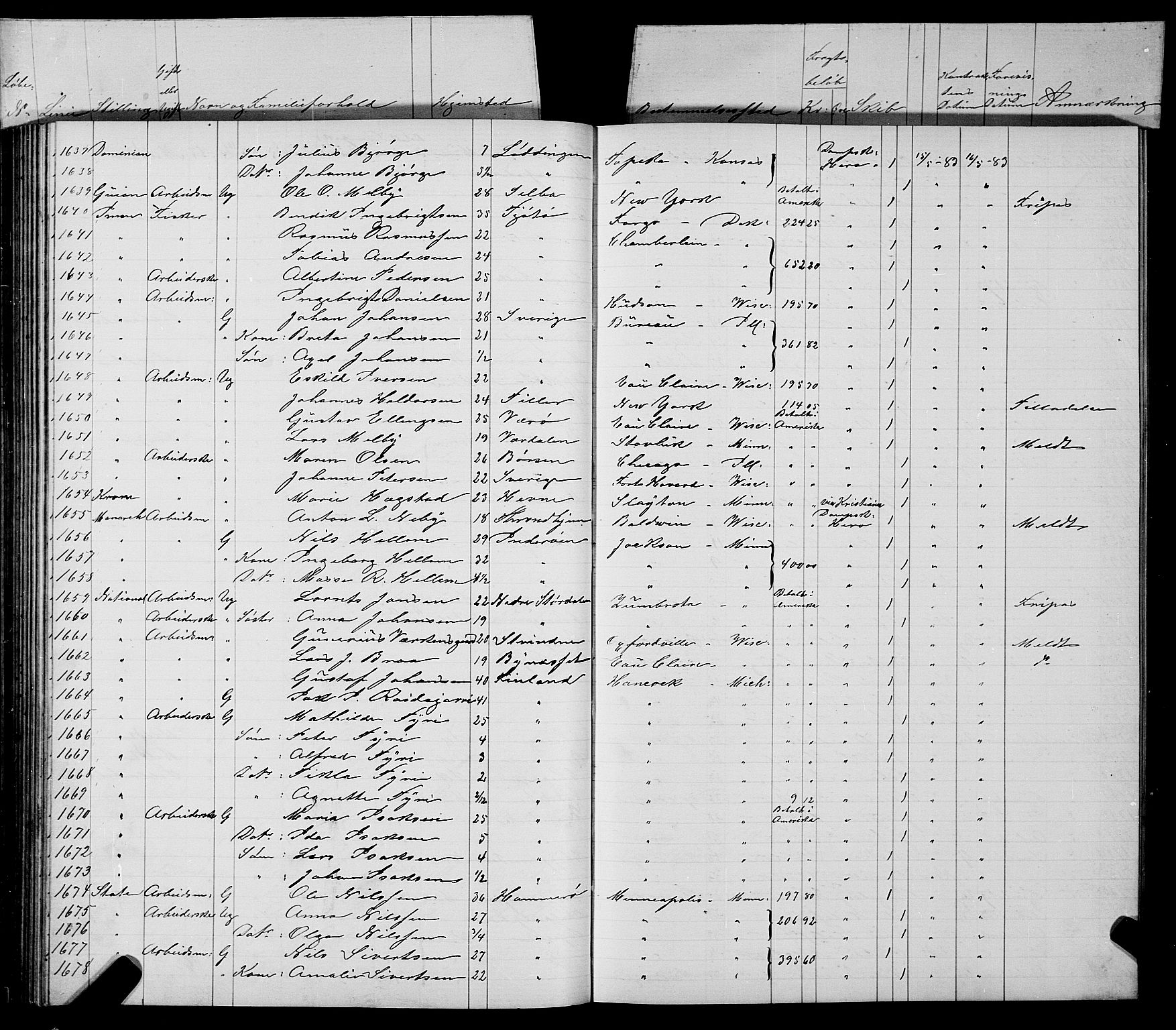 Trondheim politikammer, AV/SAT-A-1887/1/32/L0006: Emigrantprotokoll VI, 1882-1885