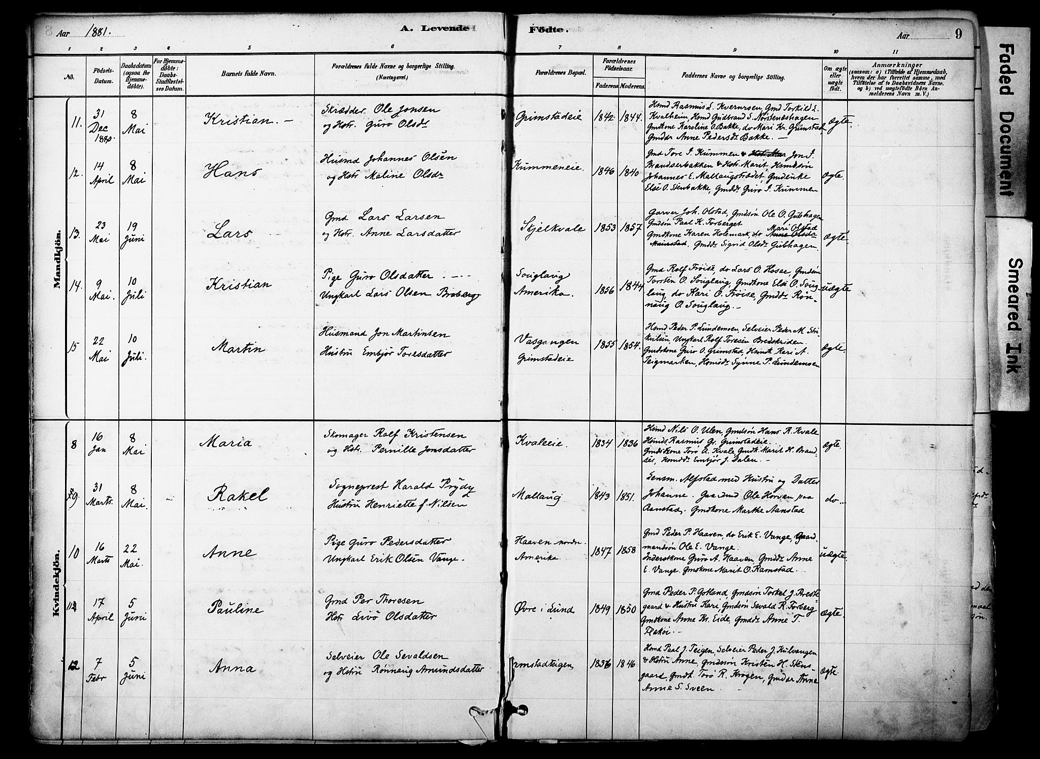 Skjåk prestekontor, AV/SAH-PREST-072/H/Ha/Haa/L0003: Parish register (official) no. 3, 1880-1907, p. 9