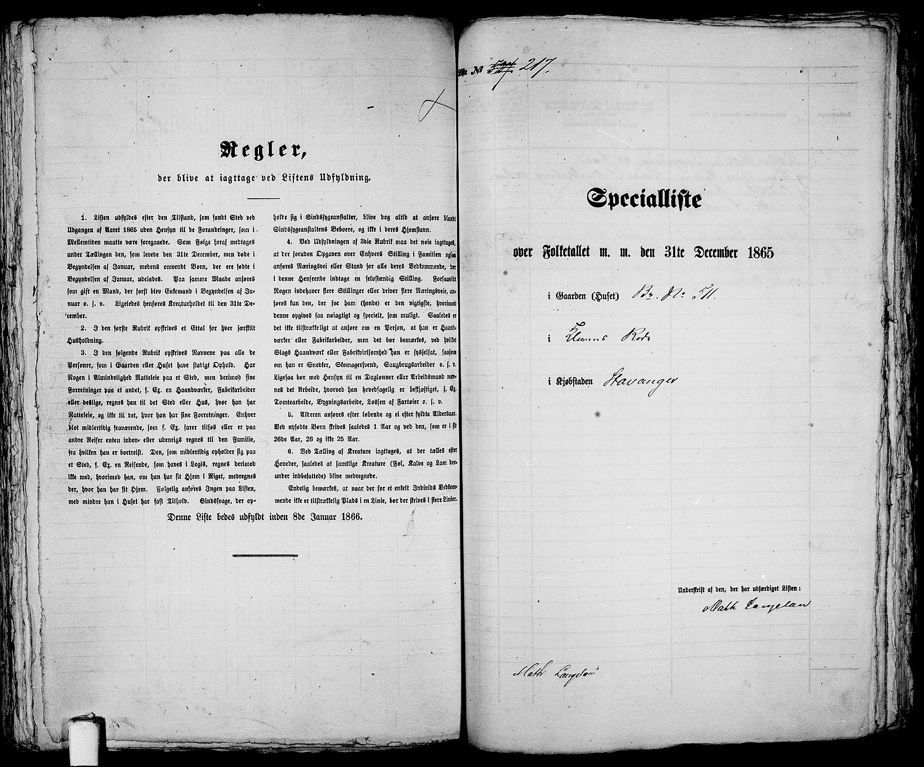 RA, 1865 census for Stavanger, 1865, p. 458