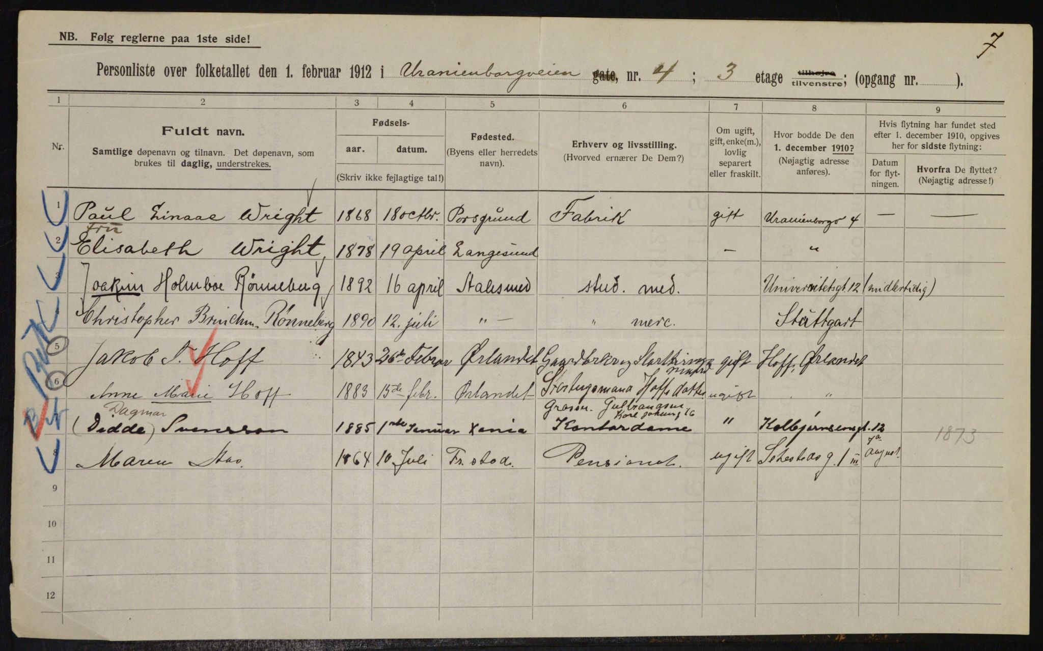 OBA, Municipal Census 1912 for Kristiania, 1912, p. 120379