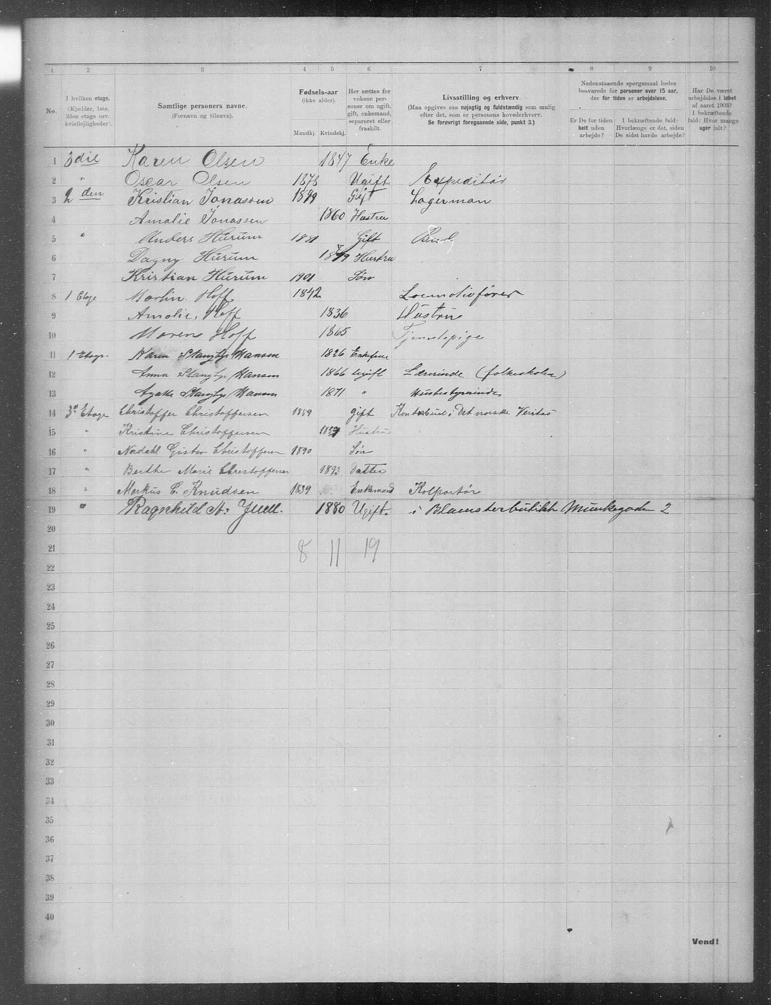 OBA, Municipal Census 1903 for Kristiania, 1903, p. 15059