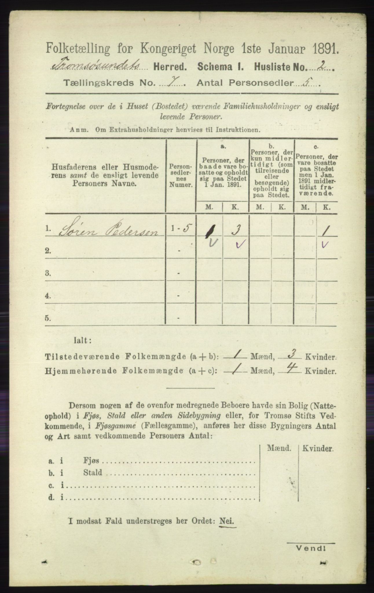 RA, 1891 census for 1934 Tromsøysund, 1891, p. 3635