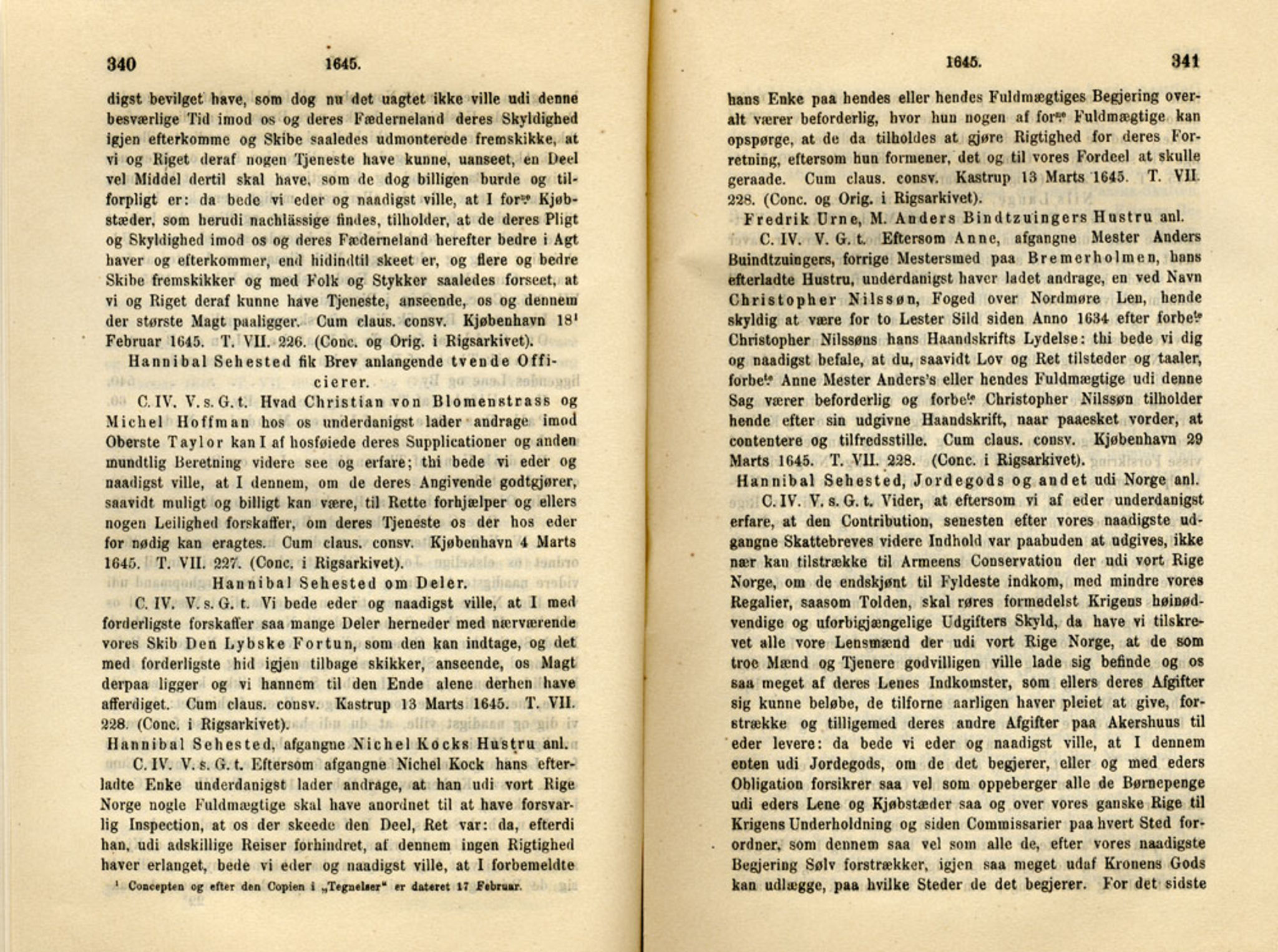 Publikasjoner utgitt av Det Norske Historiske Kildeskriftfond, PUBL/-/-/-: Norske Rigs-Registranter, bind 8, 1641-1648, p. 340-341