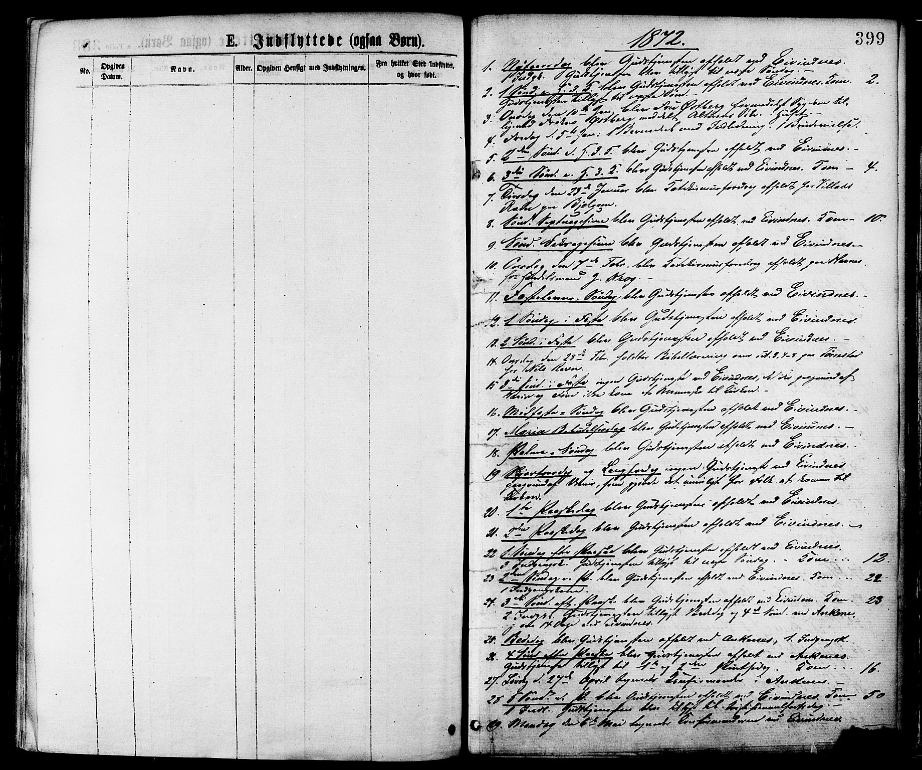Ministerialprotokoller, klokkerbøker og fødselsregistre - Nordland, SAT/A-1459/863/L0897: Parish register (official) no. 863A09, 1872-1886, p. 399
